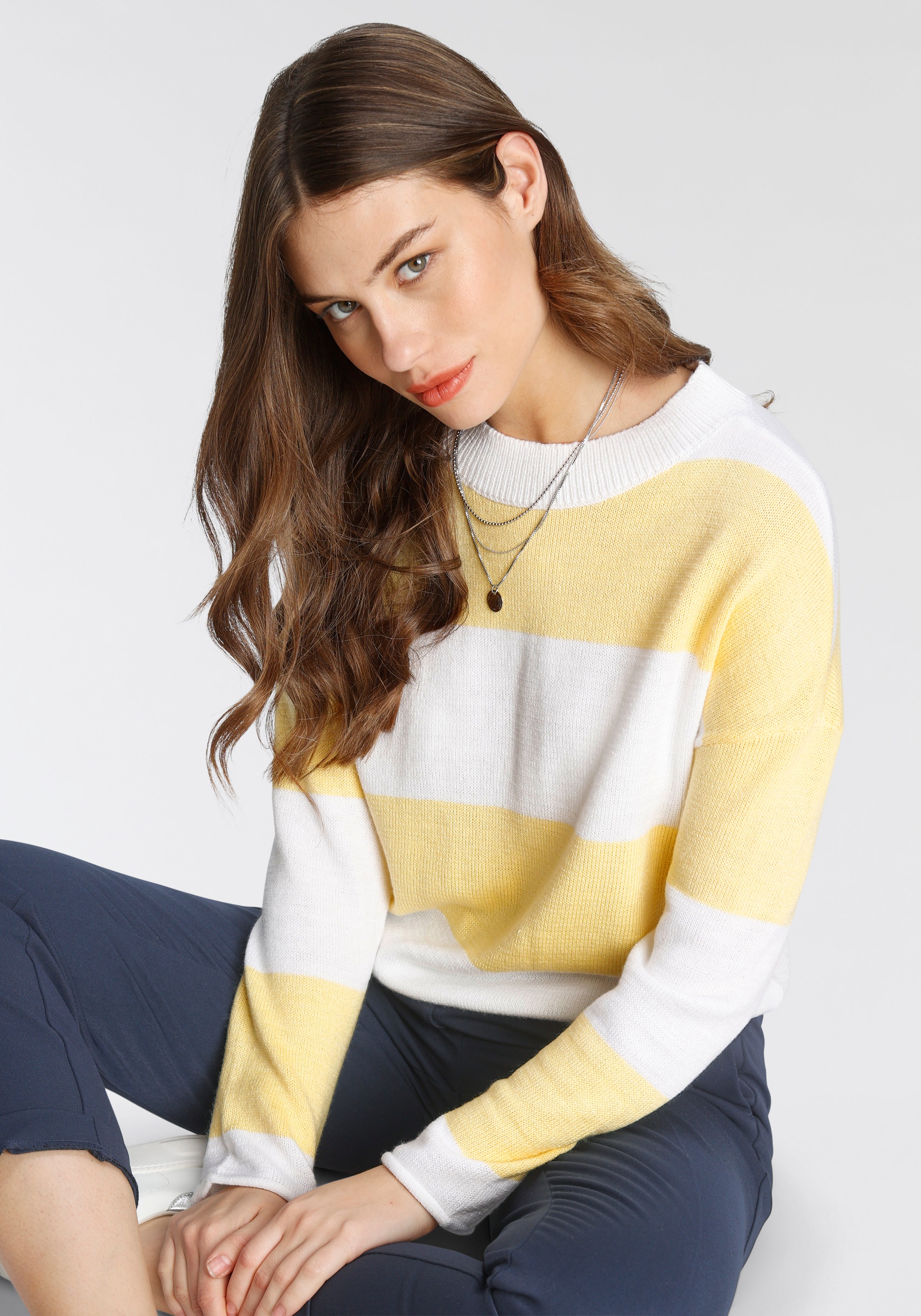 Image of Tamaris Rundhalspullover, mit Blockstreifen bei Ackermann Versand Schweiz