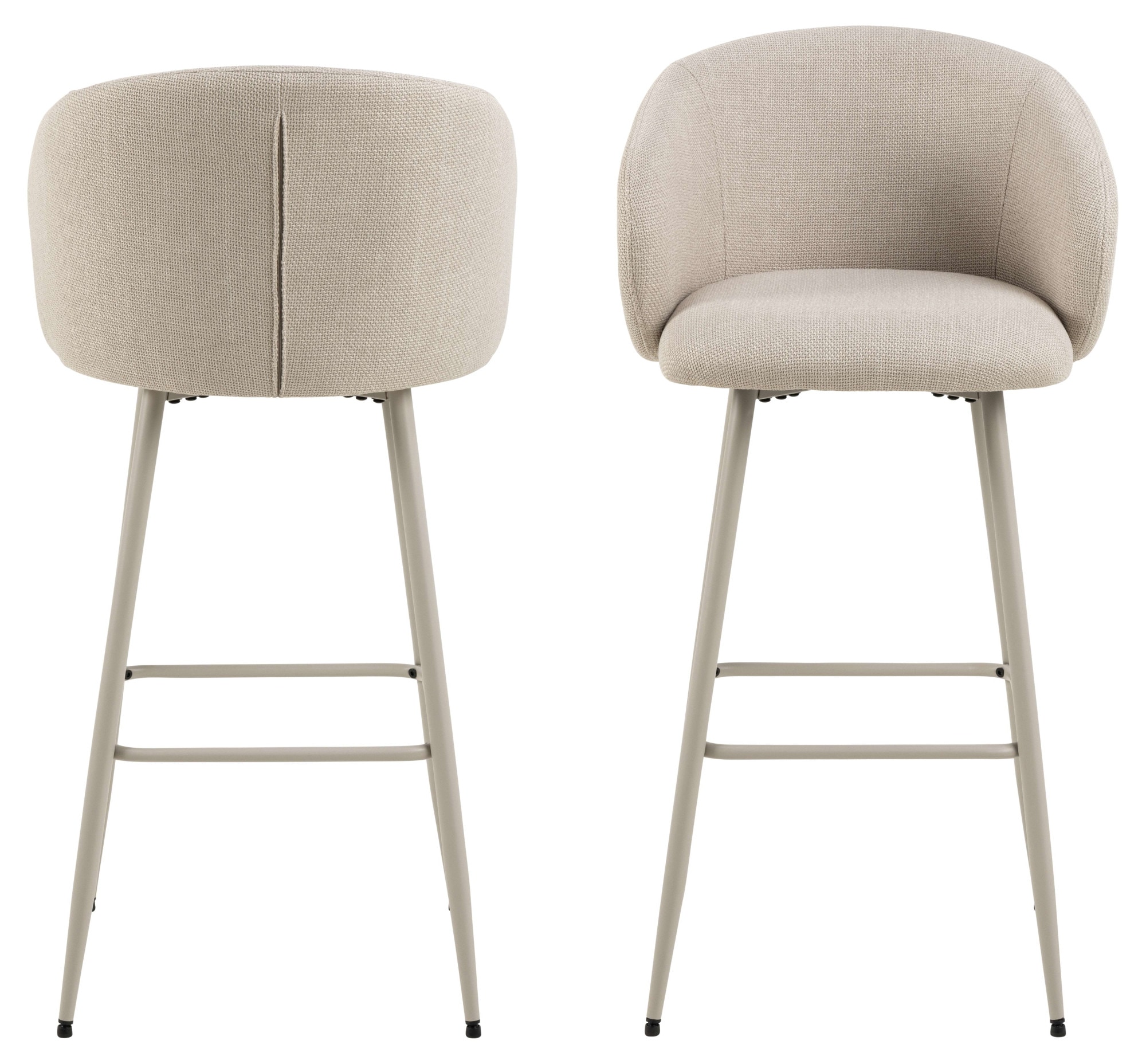 ACTONA GROUP Barhocker »Eleanor« Set, 2 Stk. tlg. Barhocker, Basel beige, Gestell grau rau, 2 Stk