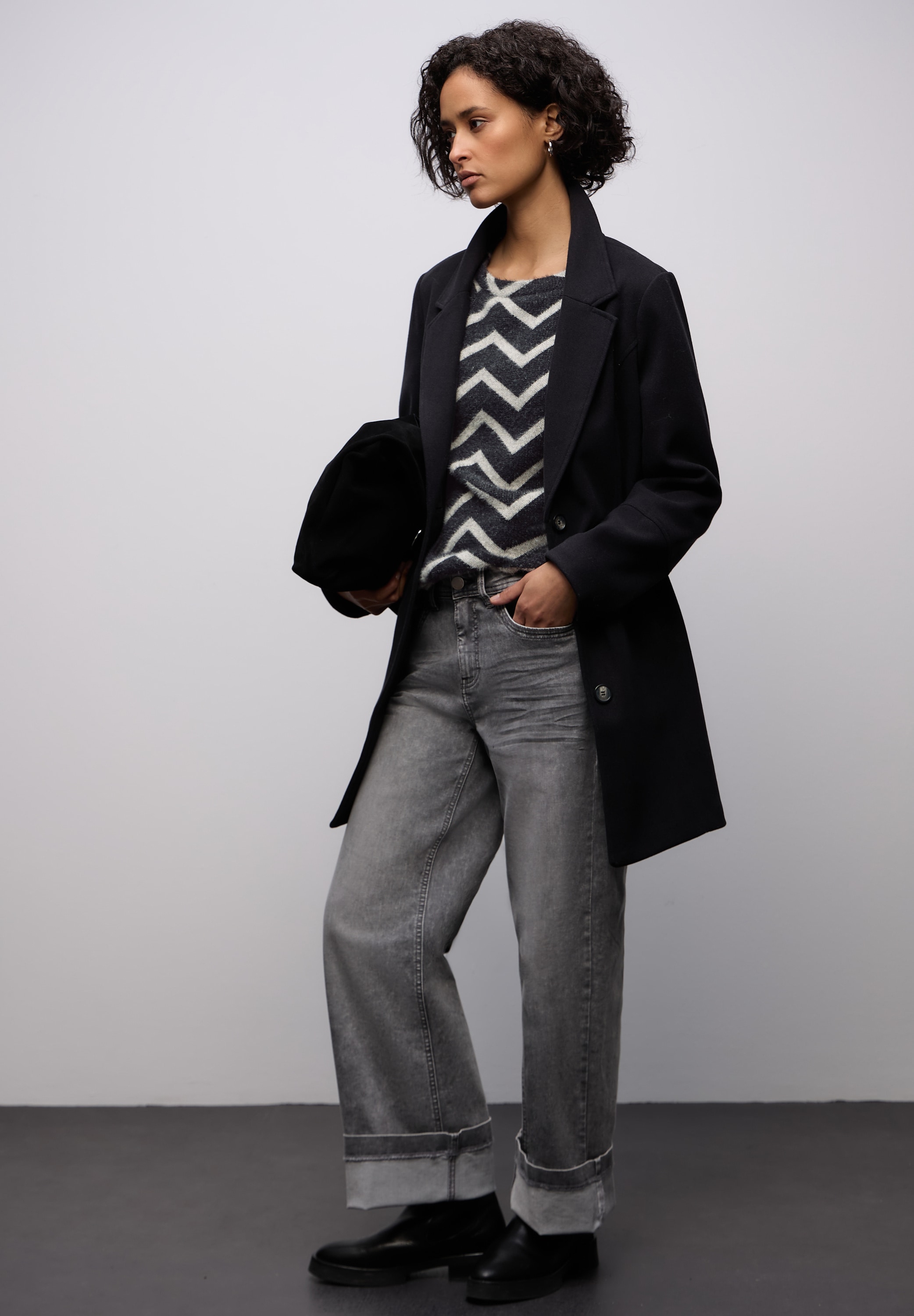 STREET ONE Rundhalspullover mit Muster