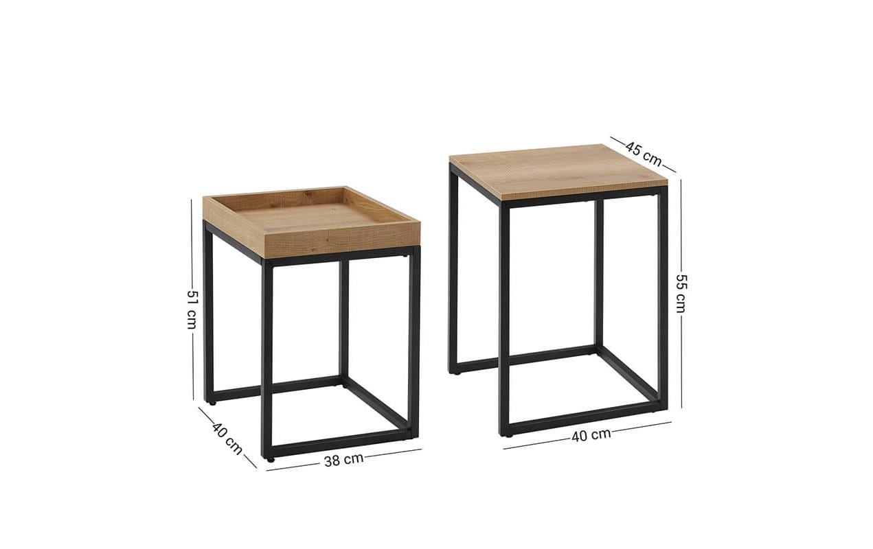 VASAGLE Beistelltisch »2-teilig 40/45 x 51 cm/55 cm«
