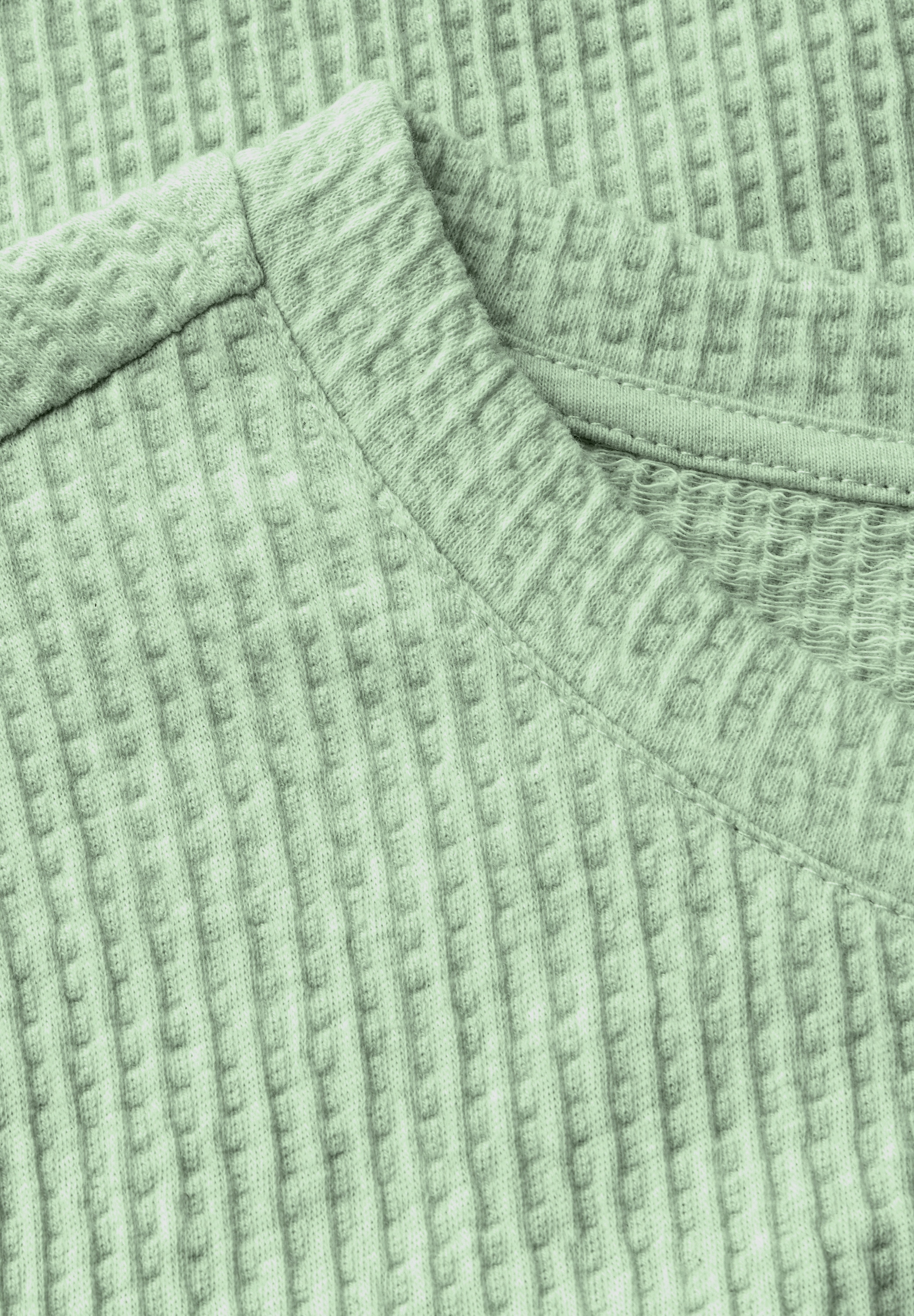 STREET ONE Sweatshirt, Struktur-Optik, mit elastischem Saum mit Tunnelzug