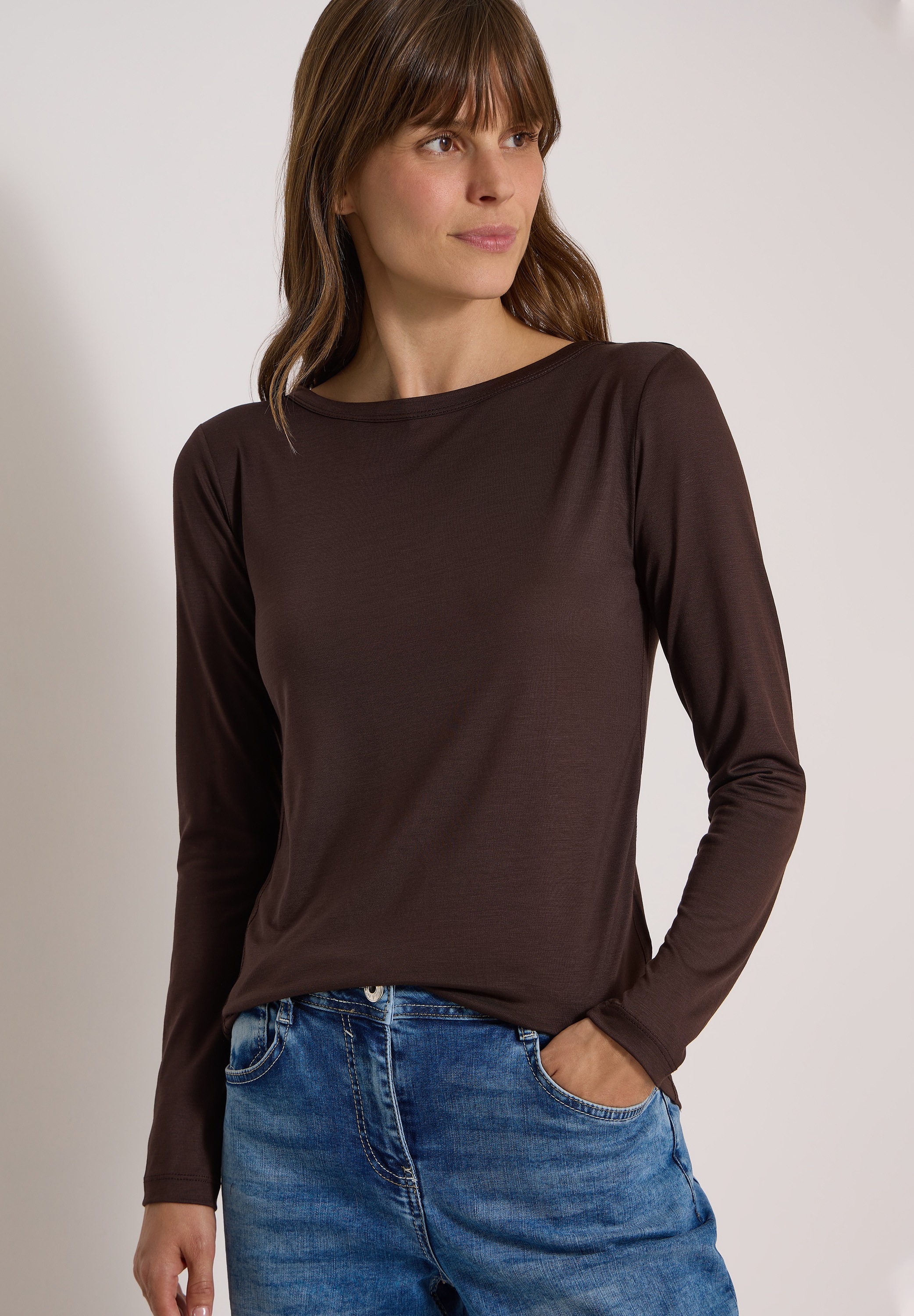Image of Cecil Langarmshirt Slub-Yarn, Lyocell-Qualität