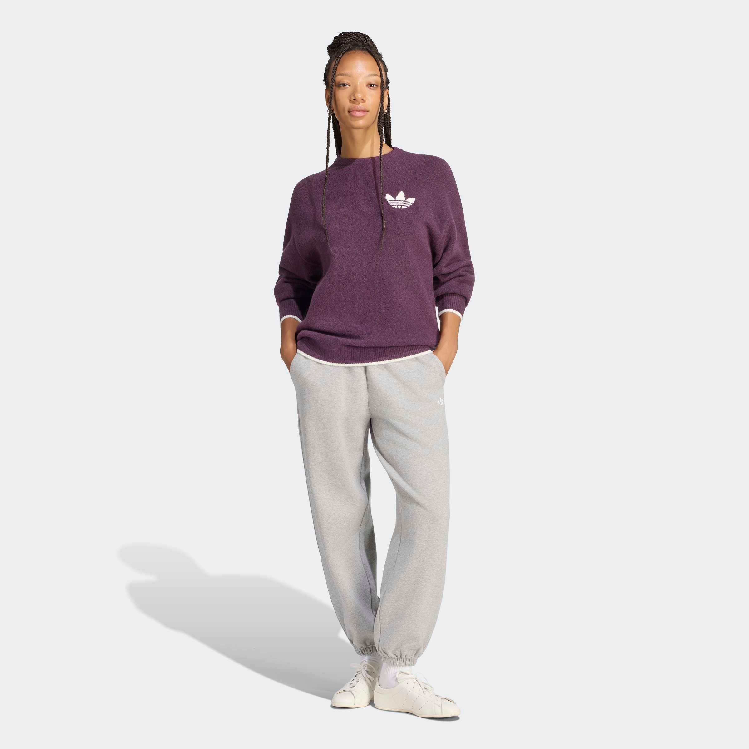 adidas Originals Kapuzensweatshirt »ESS KNIT TIPPING CREW«, Strickpullover, locker geschnitten
