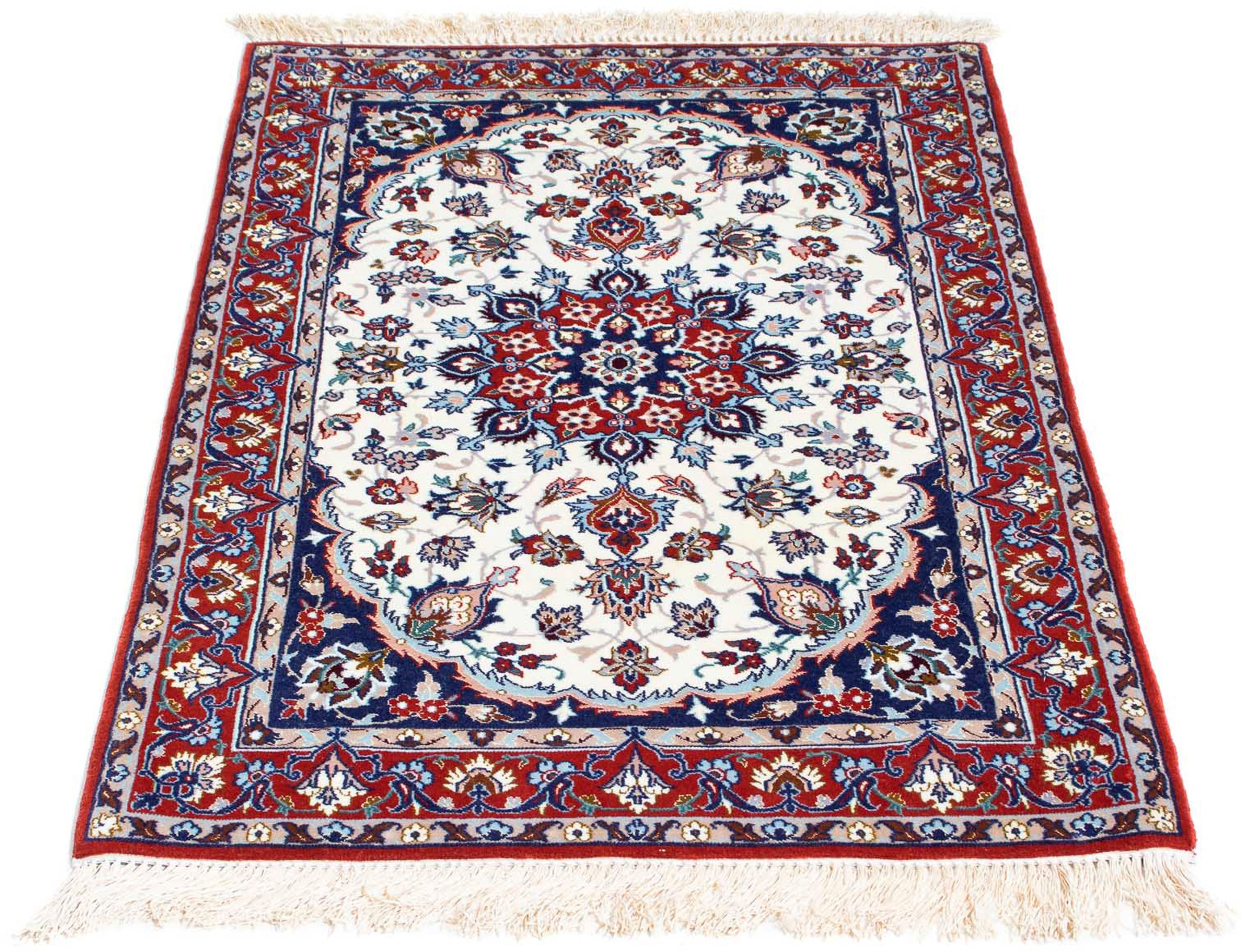 Image of morgenland Orientteppich »Perser - Isfahan - Premium - 108 x 70 cm - beige«, rechteckig, 6 mm Höhe, Wohnzimmer, Handgeknüpft, Einzelstück mit Zertifikat bei Ackermann Versand Schweiz