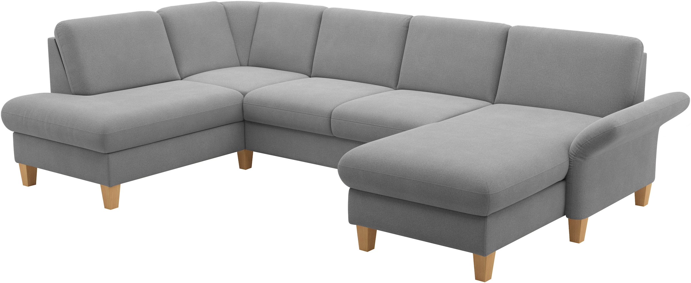 Home affaire Wohnlandschaft »Rochelle, U-Form«, optional mit Armteilverstellung, mit Bettfunktion & Bettkasten
