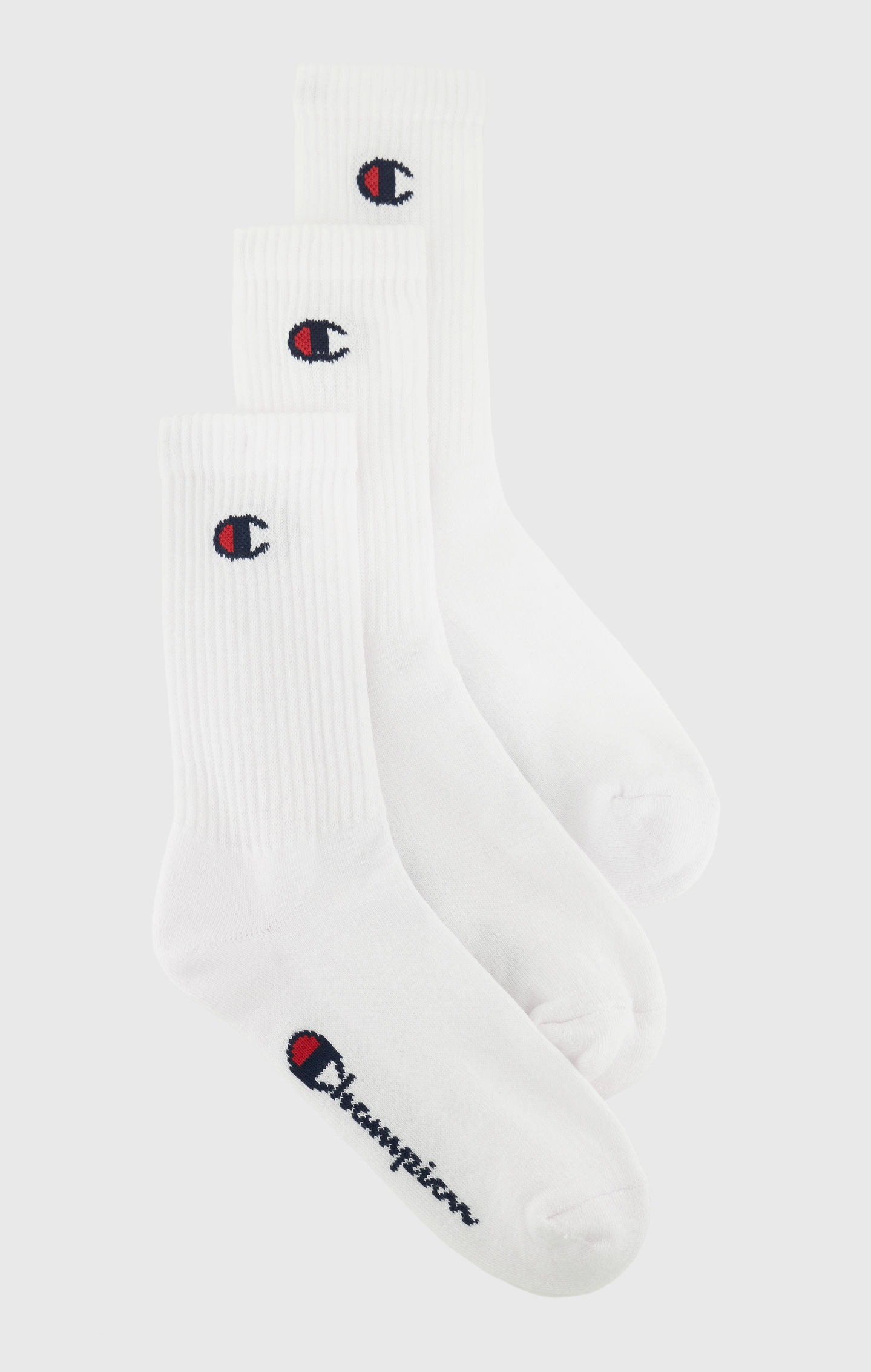 Champion Tennissocken »3 Pack Crew Socks« 3 Paar tlg. für sportive Aktivitäten, aus Baumwolle, Polyester und Elasthan