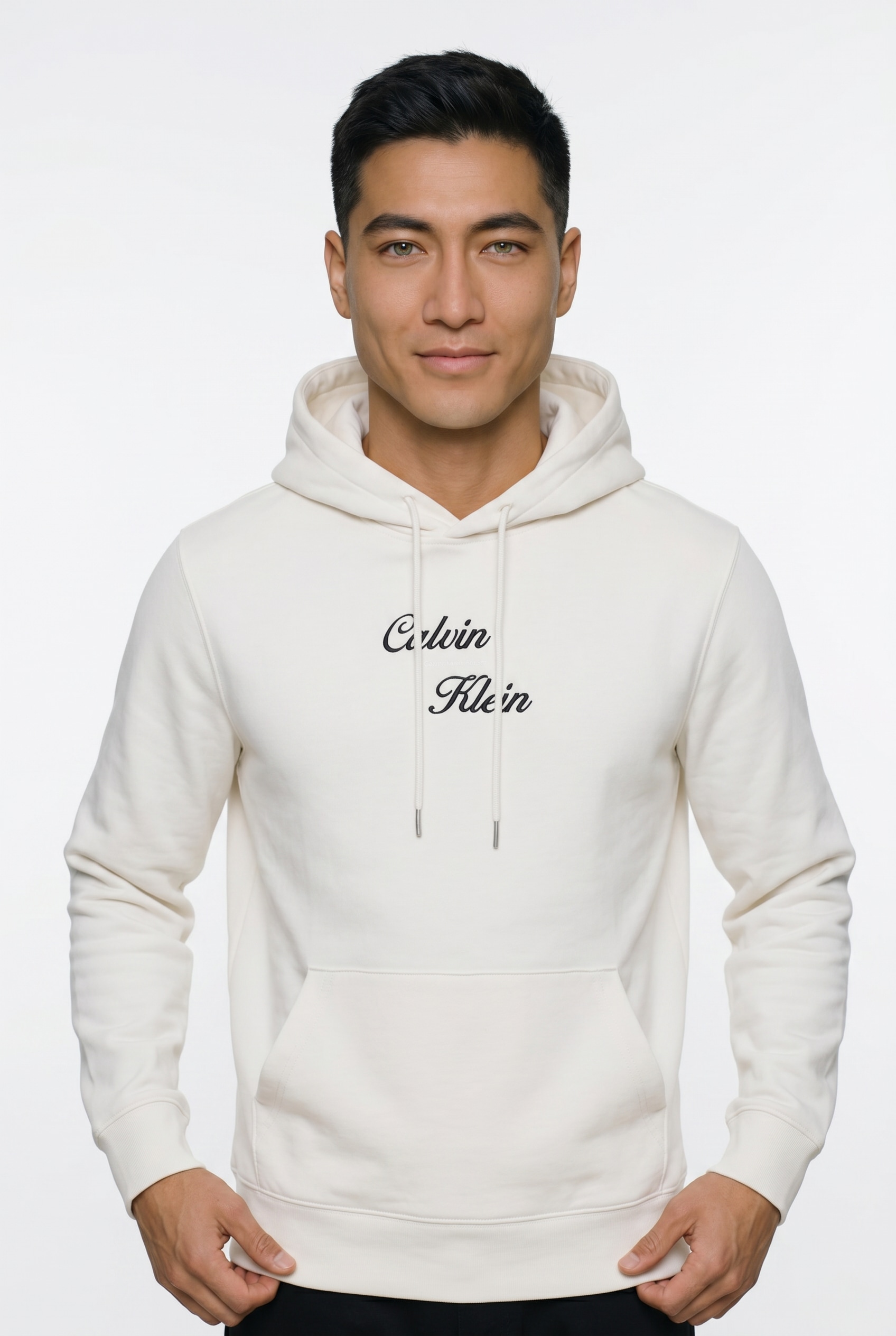 Image of Calvin Klein Kapuzensweatshirt, Stickerei, Regular Fit, reine Baumwolle