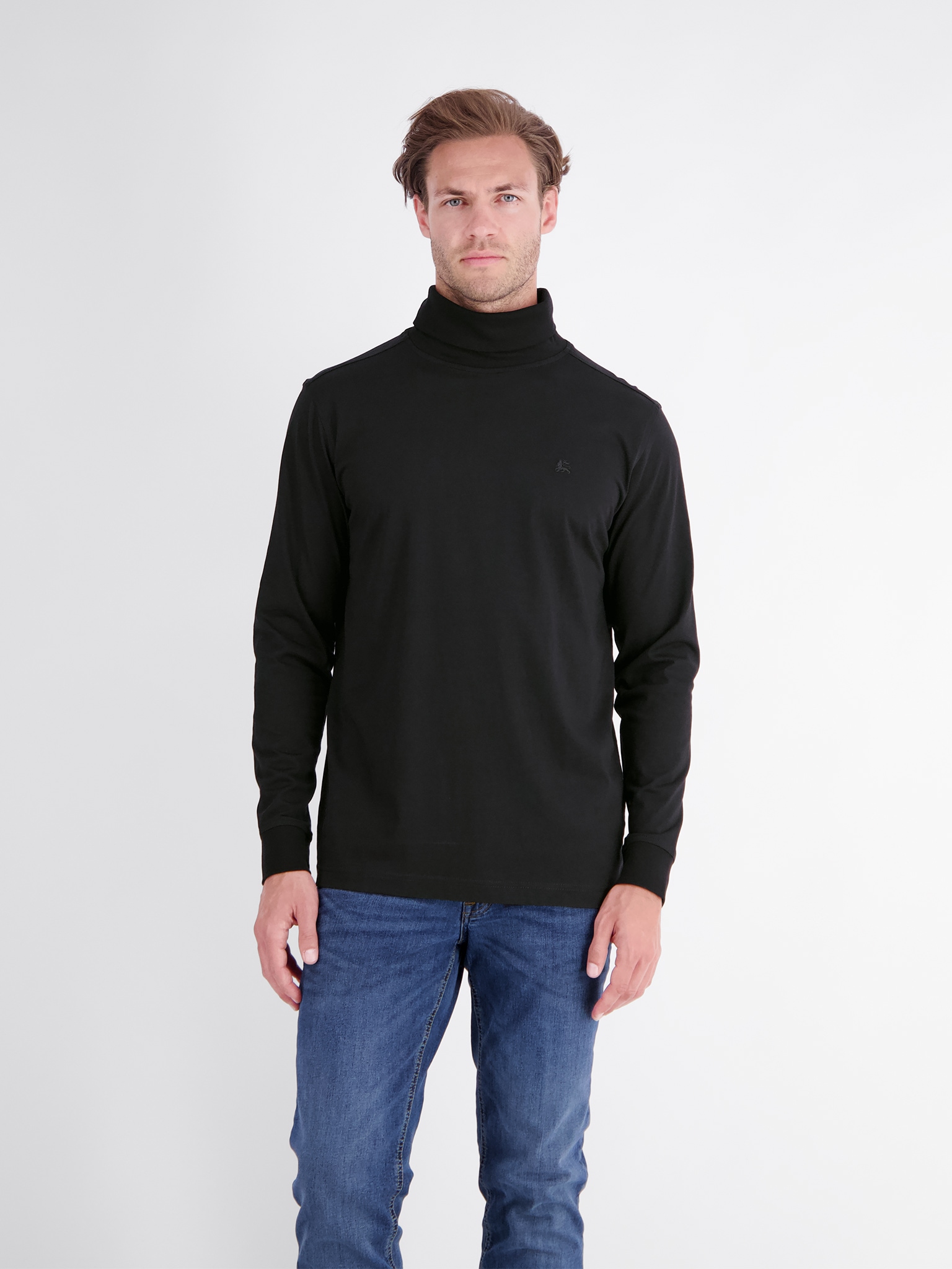 Image of LERROS Rollkragenshirt mit Logo Stickerei