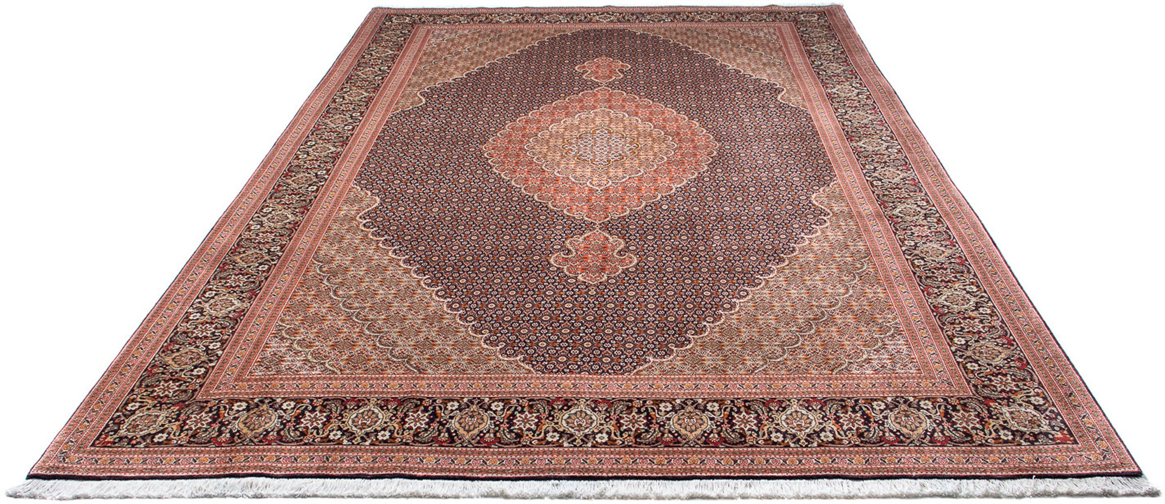 Image of morgenland Orientteppich »Perser - Täbriz - 312 x 206 cm - dunkelblau«, rechteckig, 10 mm Höhe, Wohnzimmer, Handgeknüpft, Einzelstück mit Zertifikat bei Ackermann Versand Schweiz