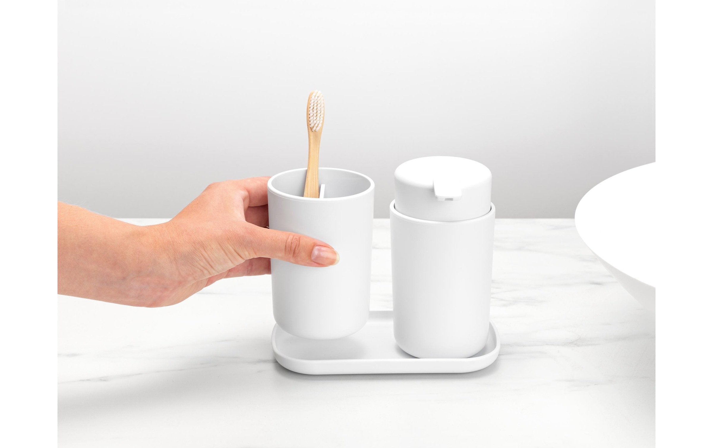 Brabantia Badaccessoire-Set »ReNew mit Zahnputzbecher und Schale Weiss«