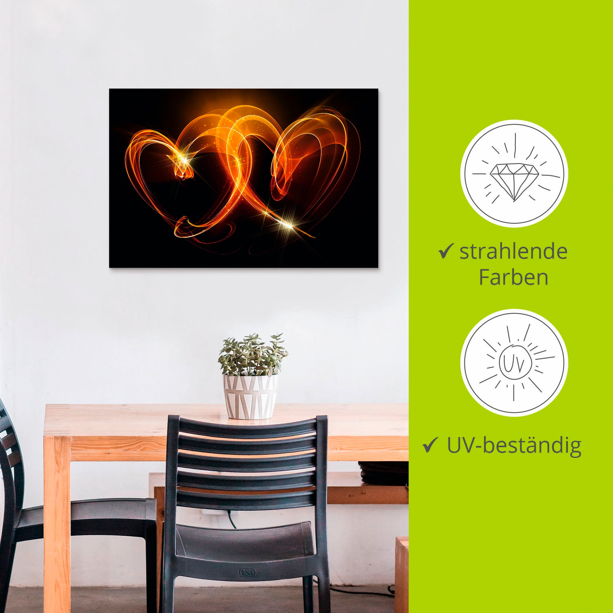Artland Wandbild »Verbundenheit«, Herzen, (1 St.), als Alubild, Outdoorbild, Leinwandbild, Poster, Wandaufkleber
