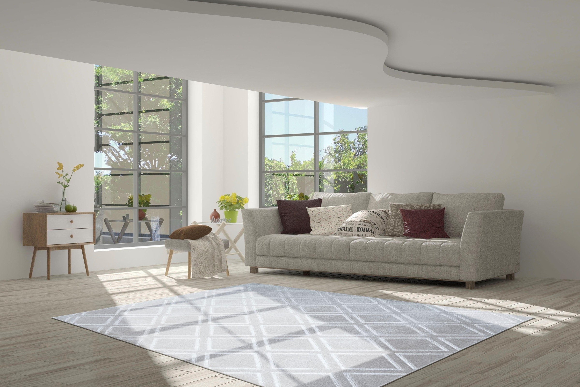 calo-deluxe Teppich »Latemar 400«, rechteckig, 7 mm Höhe, Hoch -Tief Struktur, Wohnzimmer