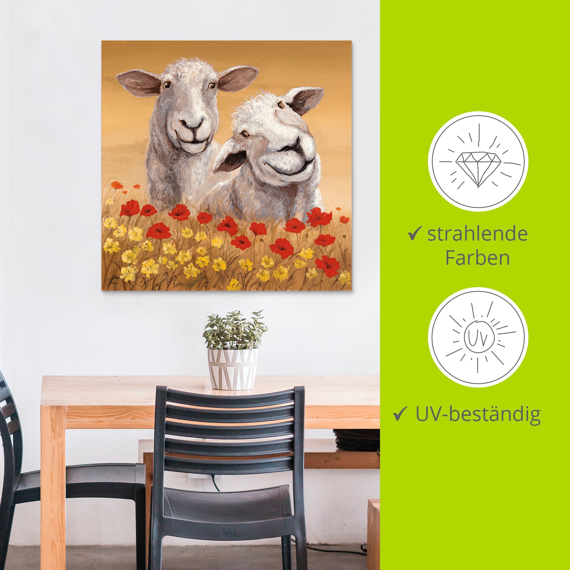 Artland Wandbild »Schafe«, Haustiere, (1 St.), als Alubild, Outdoorbild, Leinwandbild, Poster in verschied. Grössen