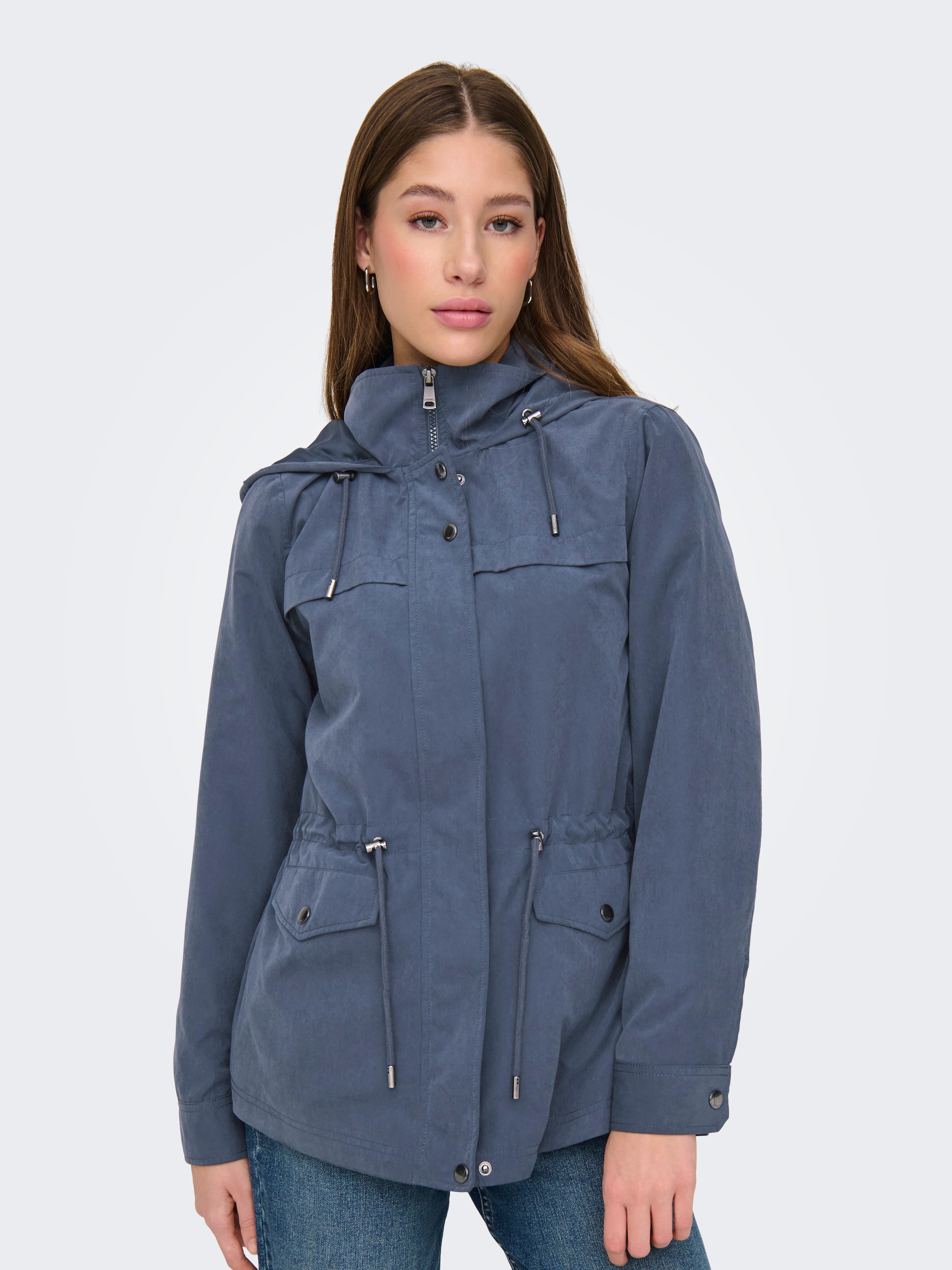 Image of ONLY Parka "ONLNEWSTARLINE SPRING JACKET CC OTW" mit Kapuze mit durchgehendem und verdecktem Reissverschluss