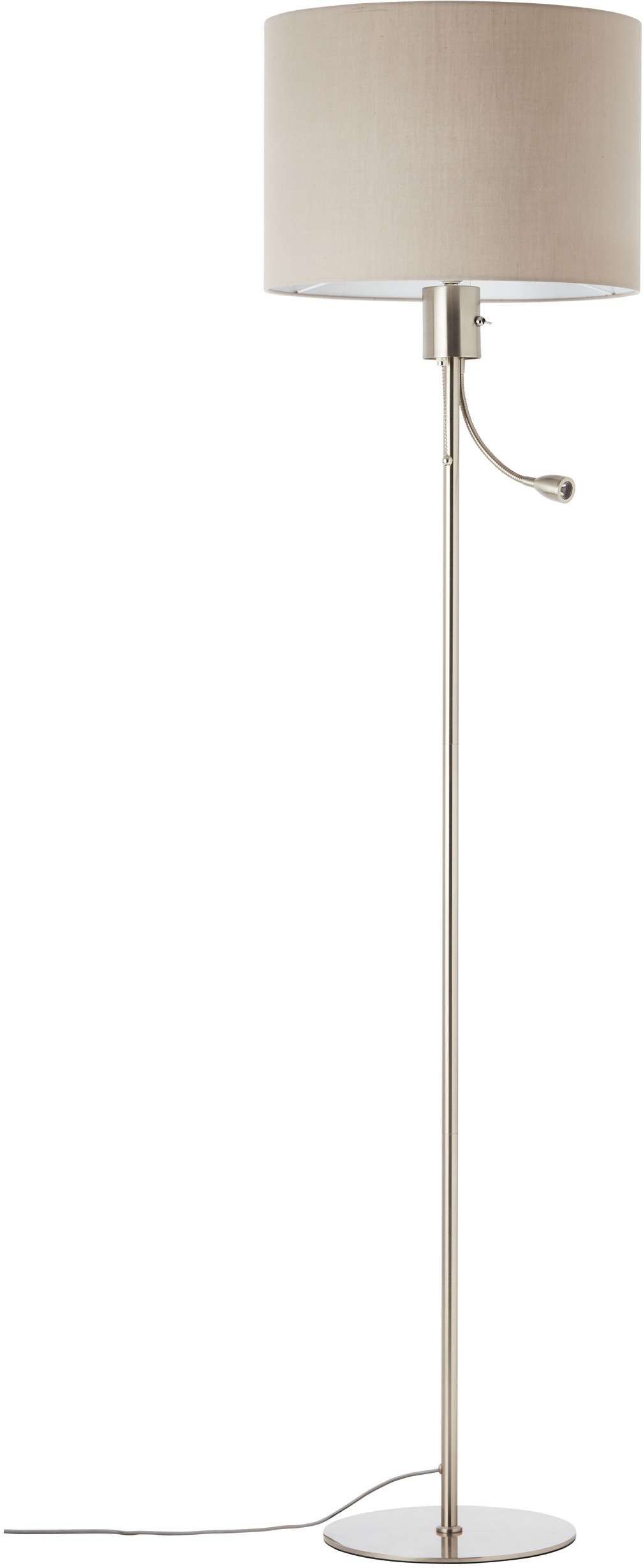 Image of Lüttenhütt LED Stehlampe »Lüchte«, E27, Stehleuchte mit Stoffschirm greige Ø 42 cm und flexiblem Lesearm, Leselicht und Hauptlicht getrennt schaltbar, Höhe 169 cm bei Ackermann Versand Schweiz