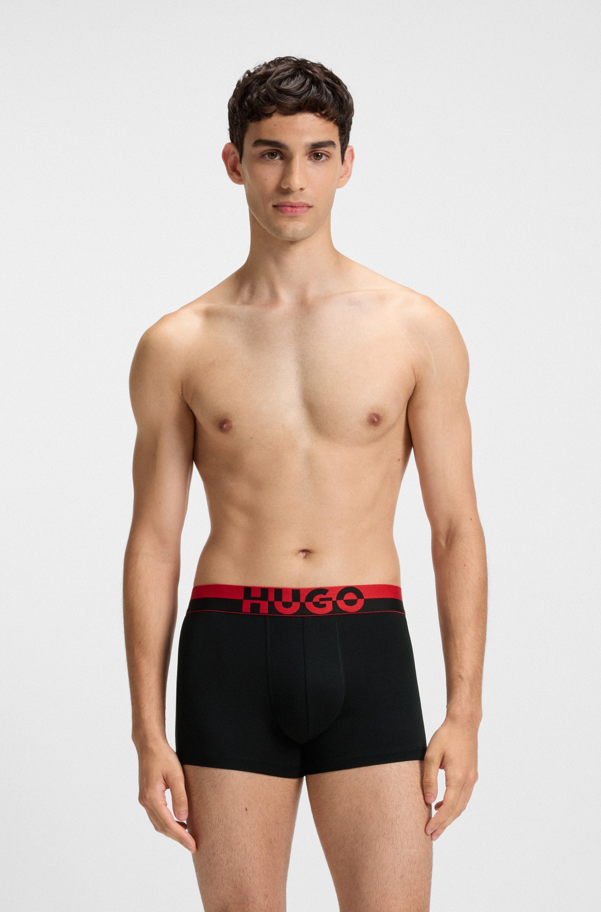 HUGO Underwear Boxershorts »TRUNK TR. SPLIT LOGO« 3 Stk. enganliegend, kurzes Bein