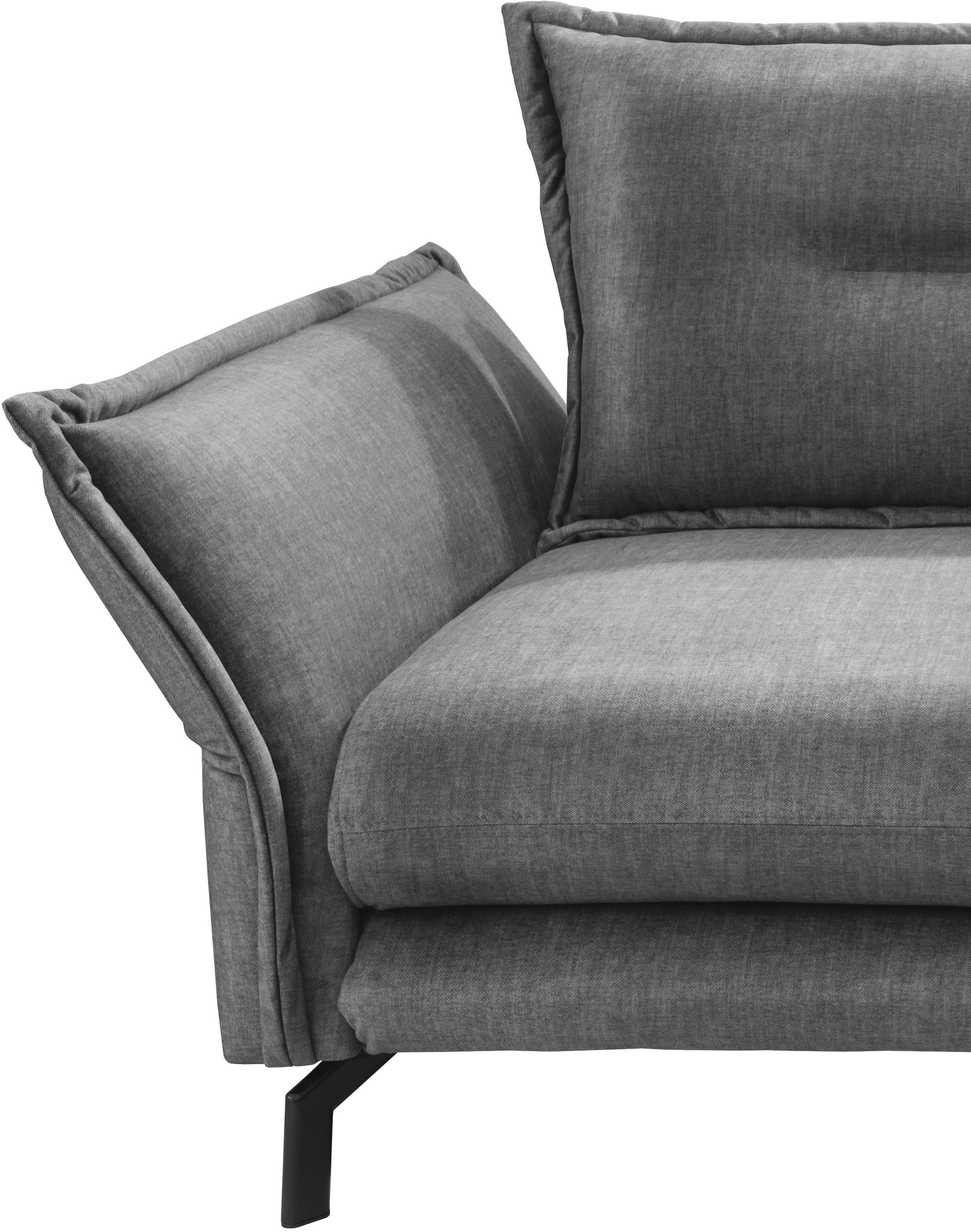 Home affaire Ecksofa »Lazio modern und bequem, schmale Armlehnen, tolle Detailverarbeitung« Armlehnen verstellbar