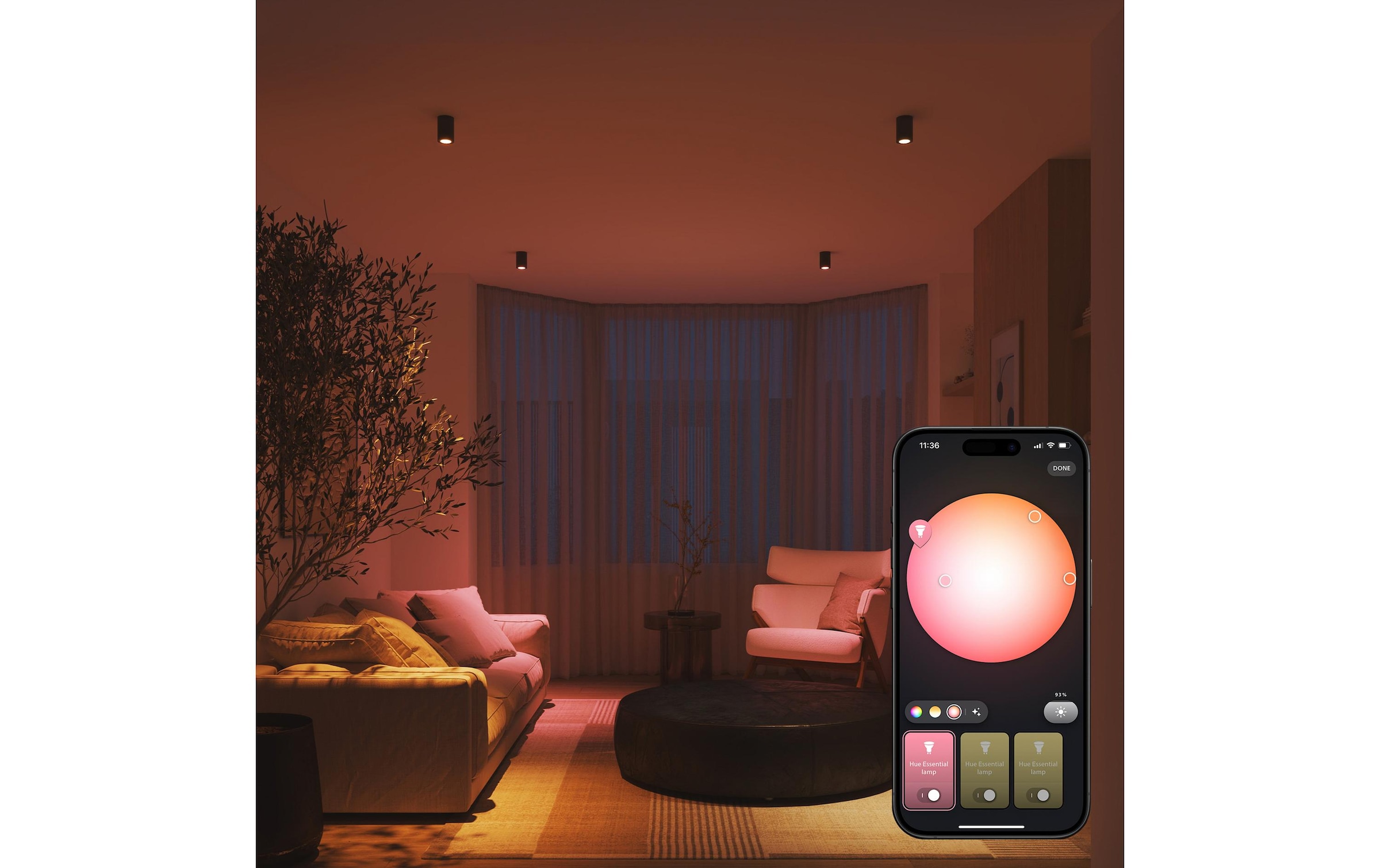 Philips Hue Smart-Home Starter-Set »Essential Starter Kit Hue Bridge + 3 x GU10 RGB + Dimmer«