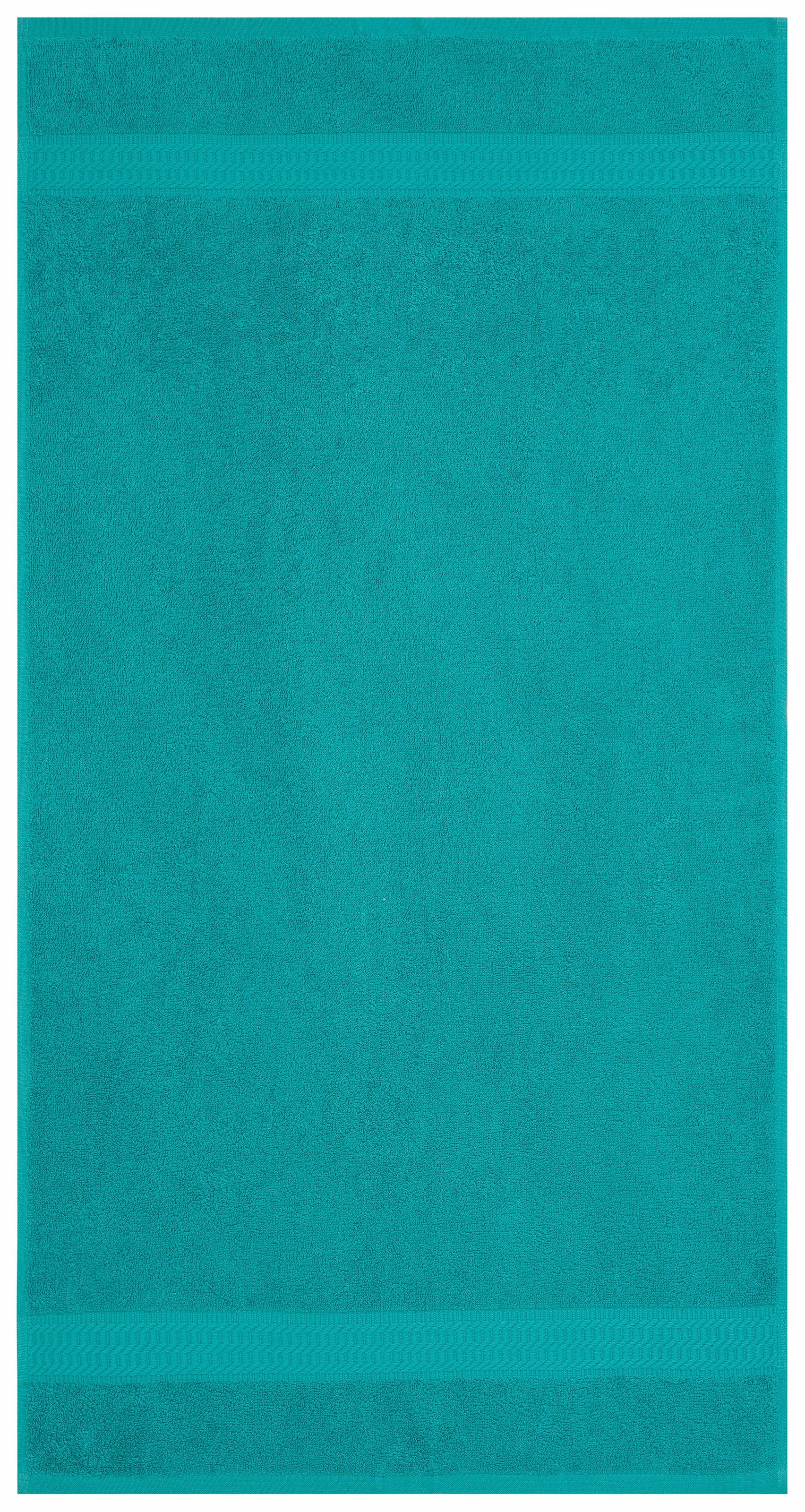 my home Handtücher »Juna, als Set und Serie erhältlich, 8 Handtücher, 50x100cm«,  100% Baumwolle, mit Bordüre, Uni-Farben, weich