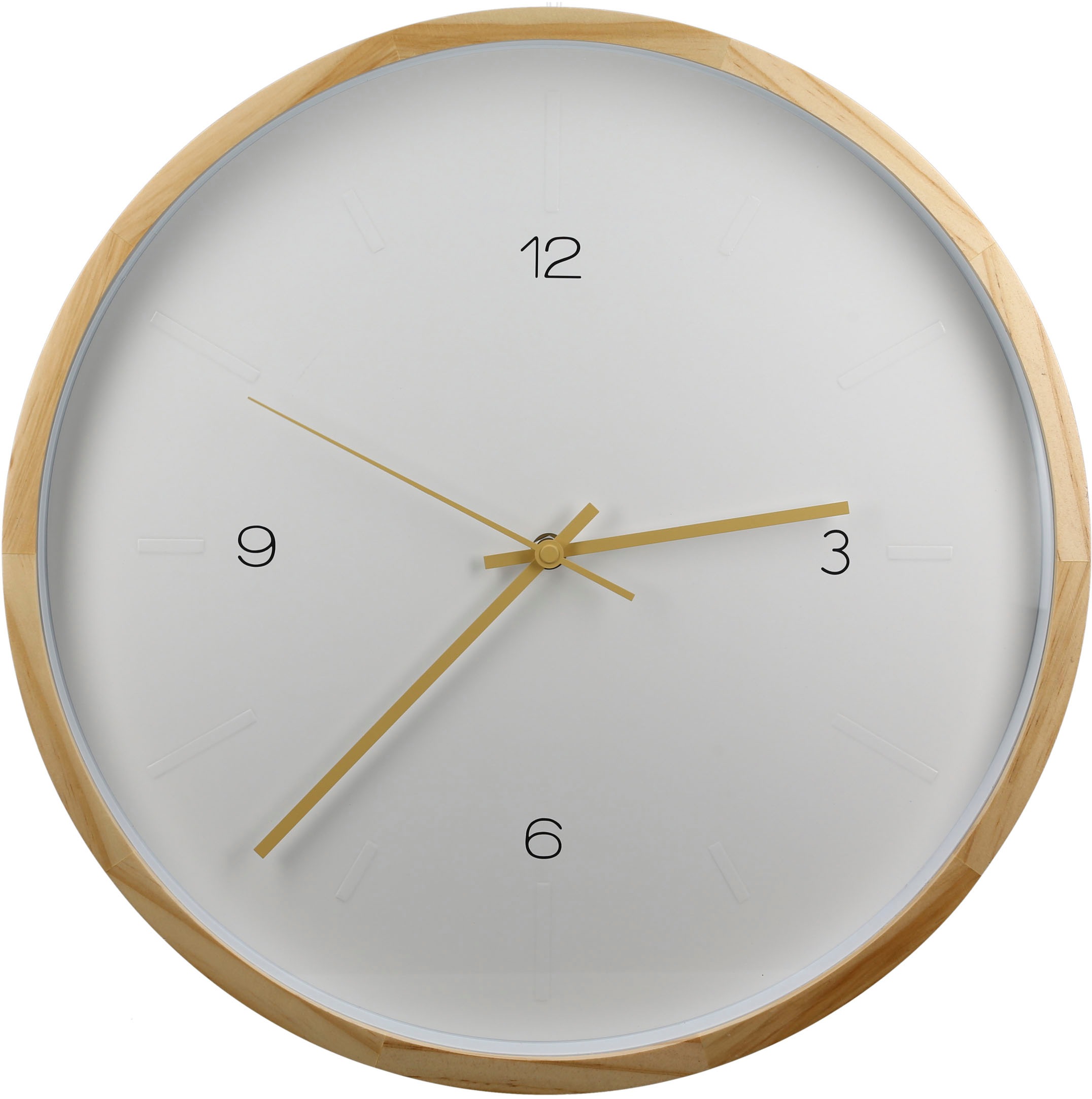 Image of GILDE Wanduhr »Waabs, weiss«, rund, Ø 40 cm, aus Holz, dekorativ in Küche & Wohnzimmer bei Ackermann Versand Schweiz