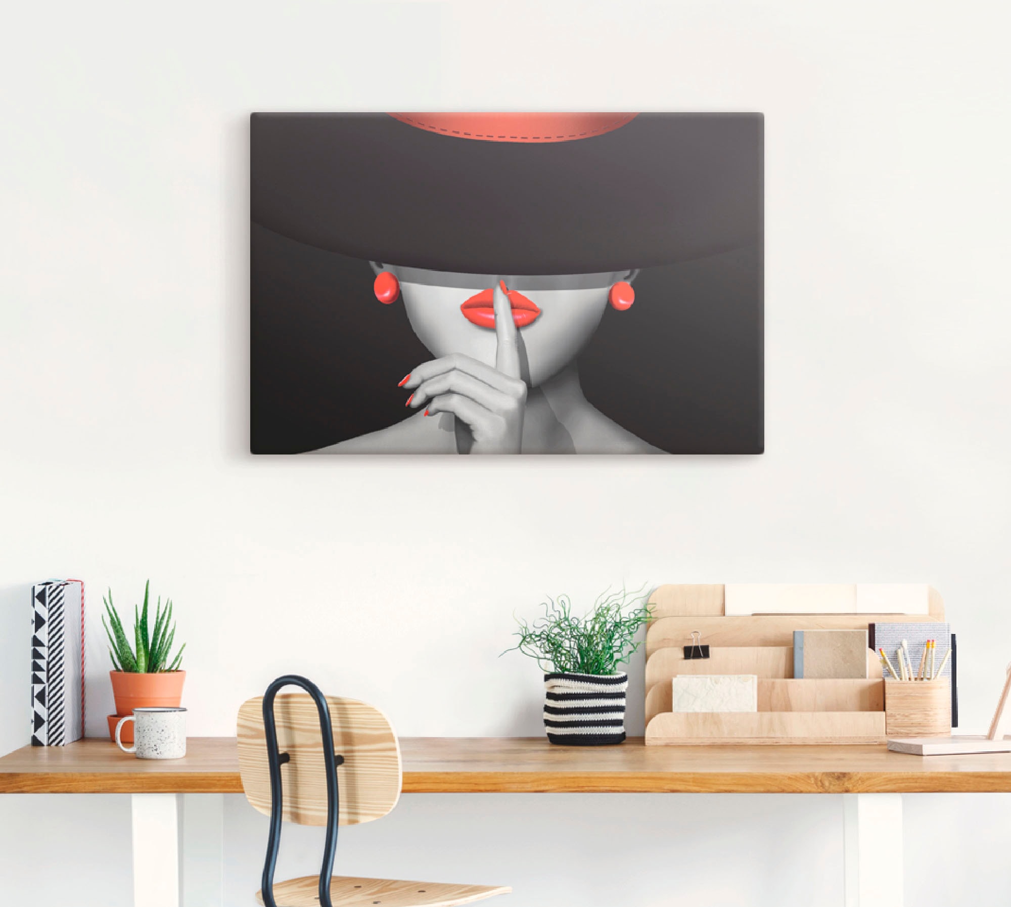 Artland Wandbild »Sei still« Frau 1 Stk. tlg. als Alubild, Outdoorbild, Leinwandbild, Poster, Wandaufkleber