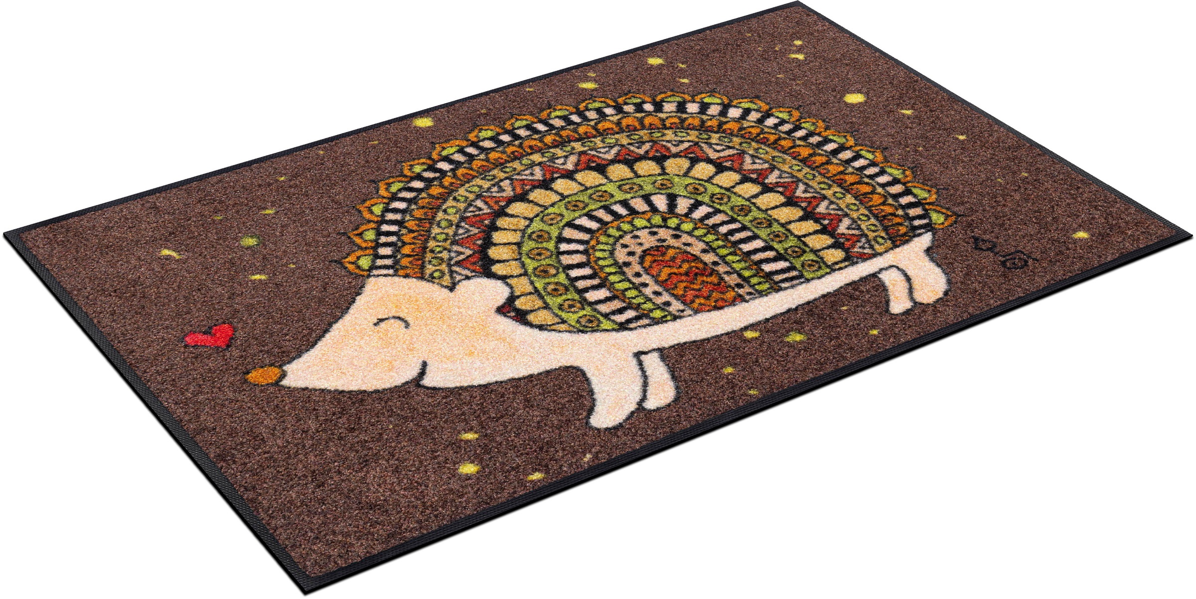 Image of wash+dry by Kleen-Tex Fussmatte »Isolde«, rechteckig, 7 mm Höhe, Schmutzfangmatte, Herbst Motiv Igel, rutschhemmend, In- und Outdoor geeignet, waschbar bei Ackermann Versand Schweiz