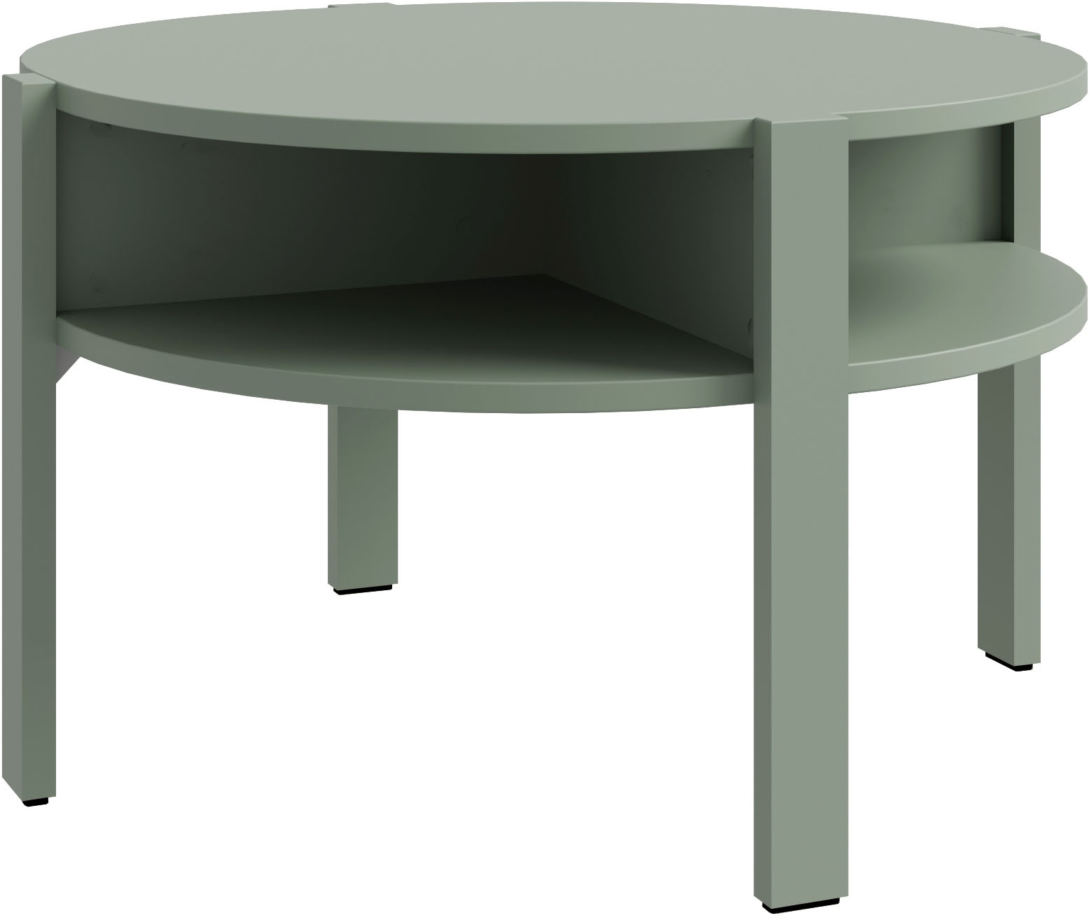 FORTE Beistelltisch »Tobago, runder Couchtisch mit 4 Ablagefächern, B/H/T 74,4/45,5/74,4 cm« Durchmesser ca. 74,5 cm