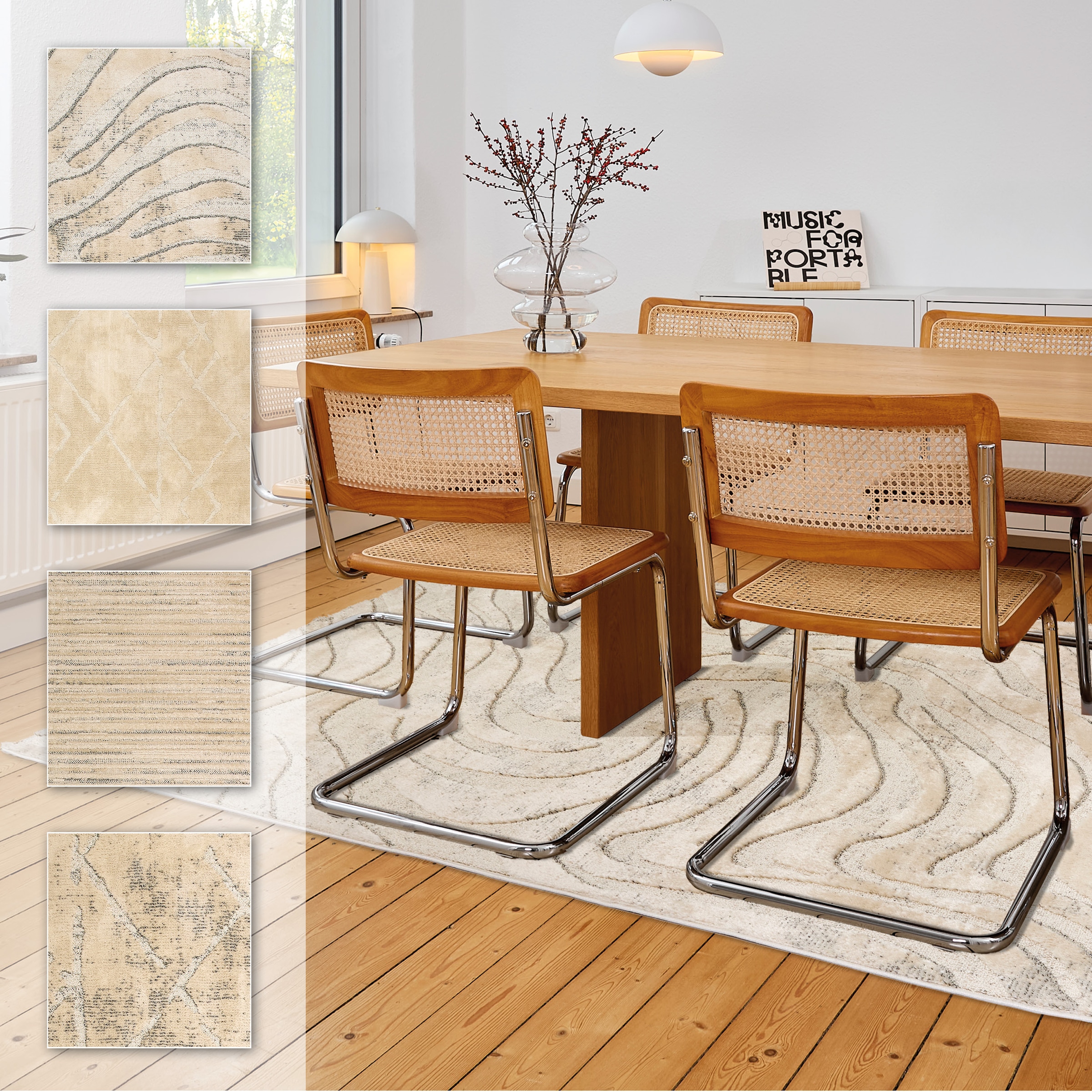 Image of ASTRA Teppich "Lou 251" rechteckig 10 mm Höhe Hoch Tief Struktur, Kurzflor, Wohnzimmer, Schlafzimmer