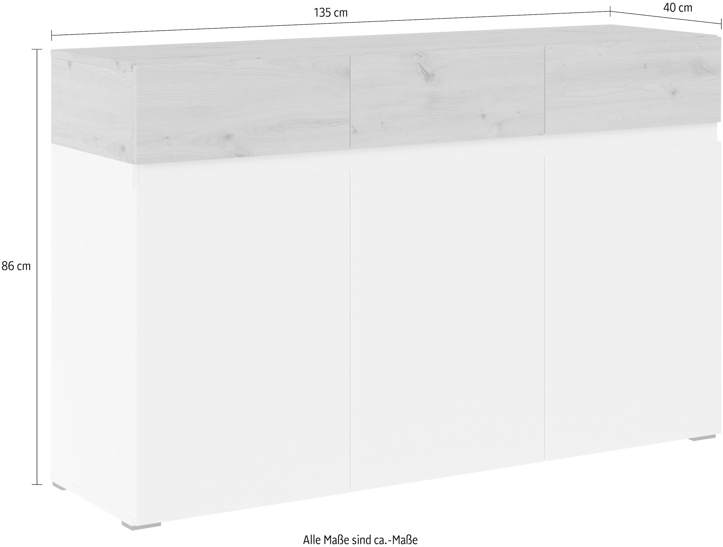 INOSIGN Sideboard »Rimini«, Breite 135 cm