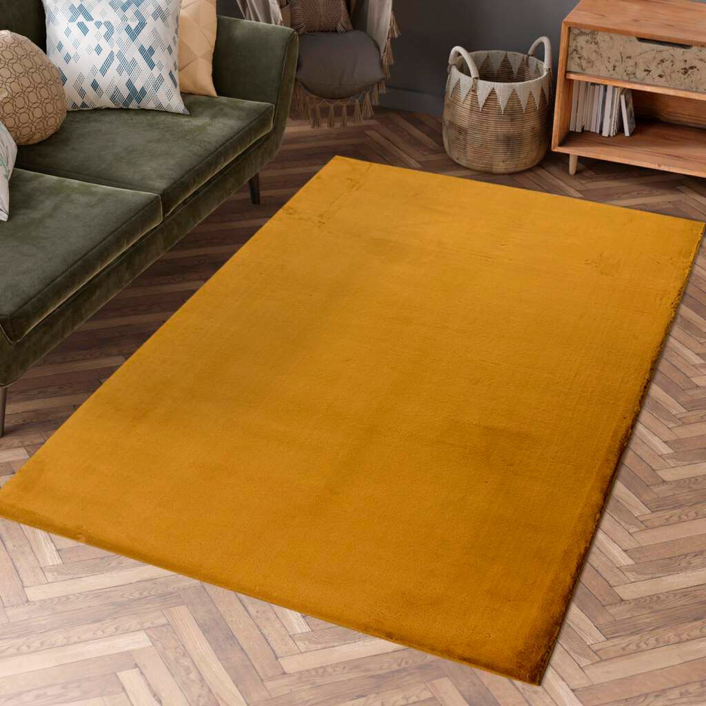 Carpet City Hochflor-Teppich »TOPIA 400«, rechteckig, 21 mm Höhe, Kunstfell-Teppich mit Kaninchenfell-Optik, Haptik, Schlafzimmer