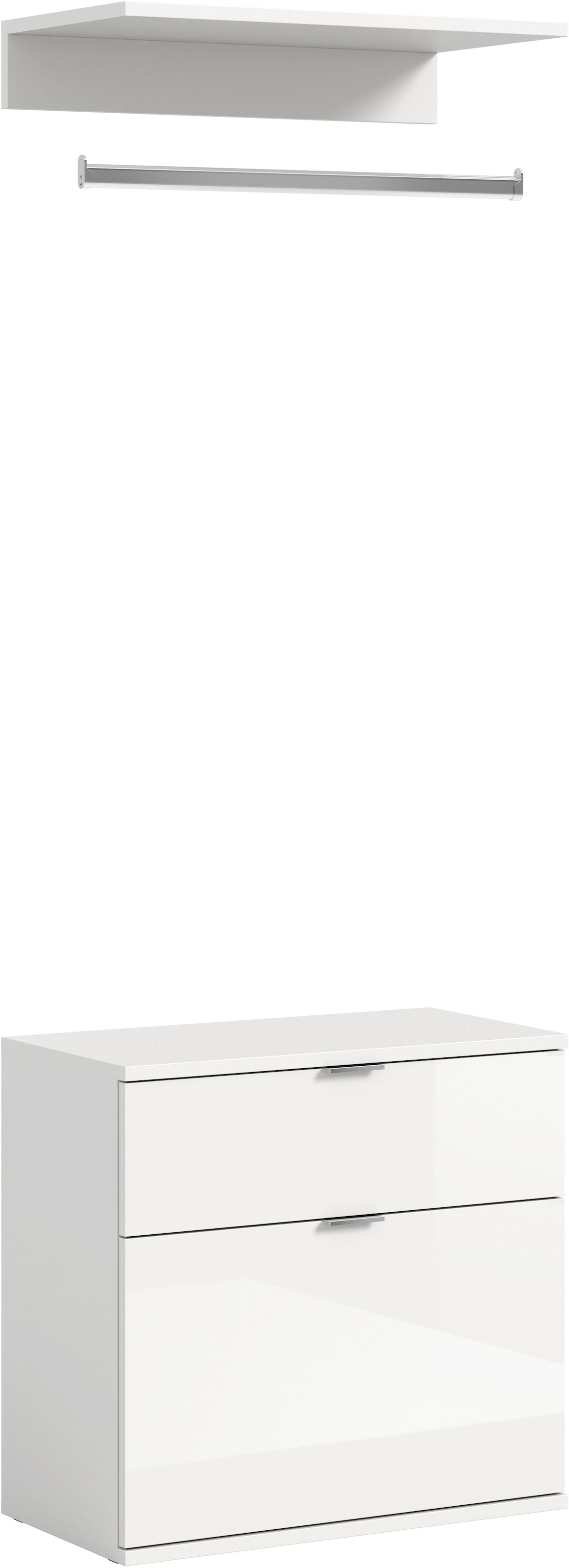 INOSIGN Garderoben-Set »Trondheim, Breite 61 cm, best. aus Kommode, Garderobenstange & Ablage«, (3 St.), Zwischenbauelement für Hochschränke der Serie Trondheim