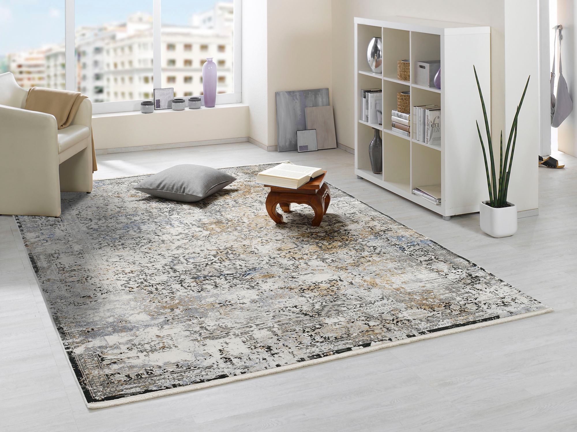 Image of OCI DIE TEPPICHMARKE Teppich "IMPRESSION CASSINA" rechteckig 8 mm Höhe Vintage, feine Fransen, leichter Glanz durch Viskose, Wohnzimmer