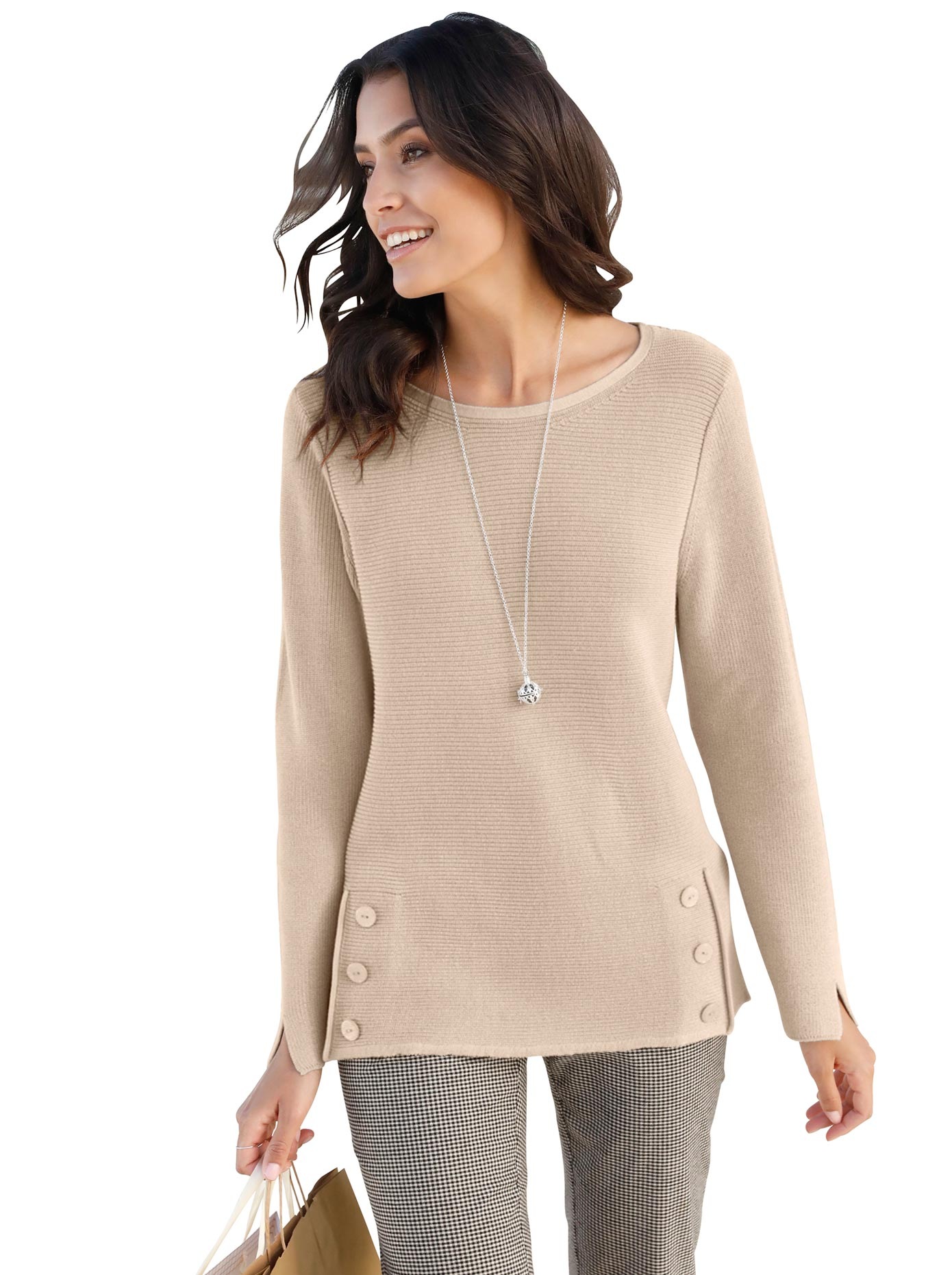 Classic Inspirationen Pullover mit dezentem U-Boot-Ausschnitt