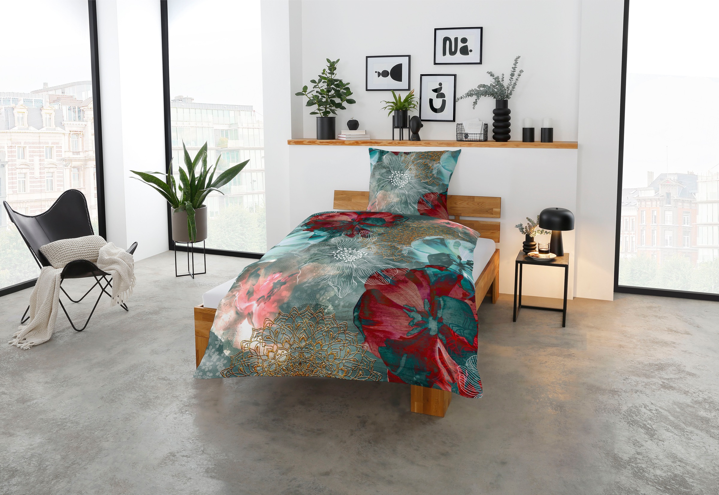 CASATEX Bettwäsche "Freda" 2 Stk. luxuriöses Design mit kräftigen und eleganten Farben