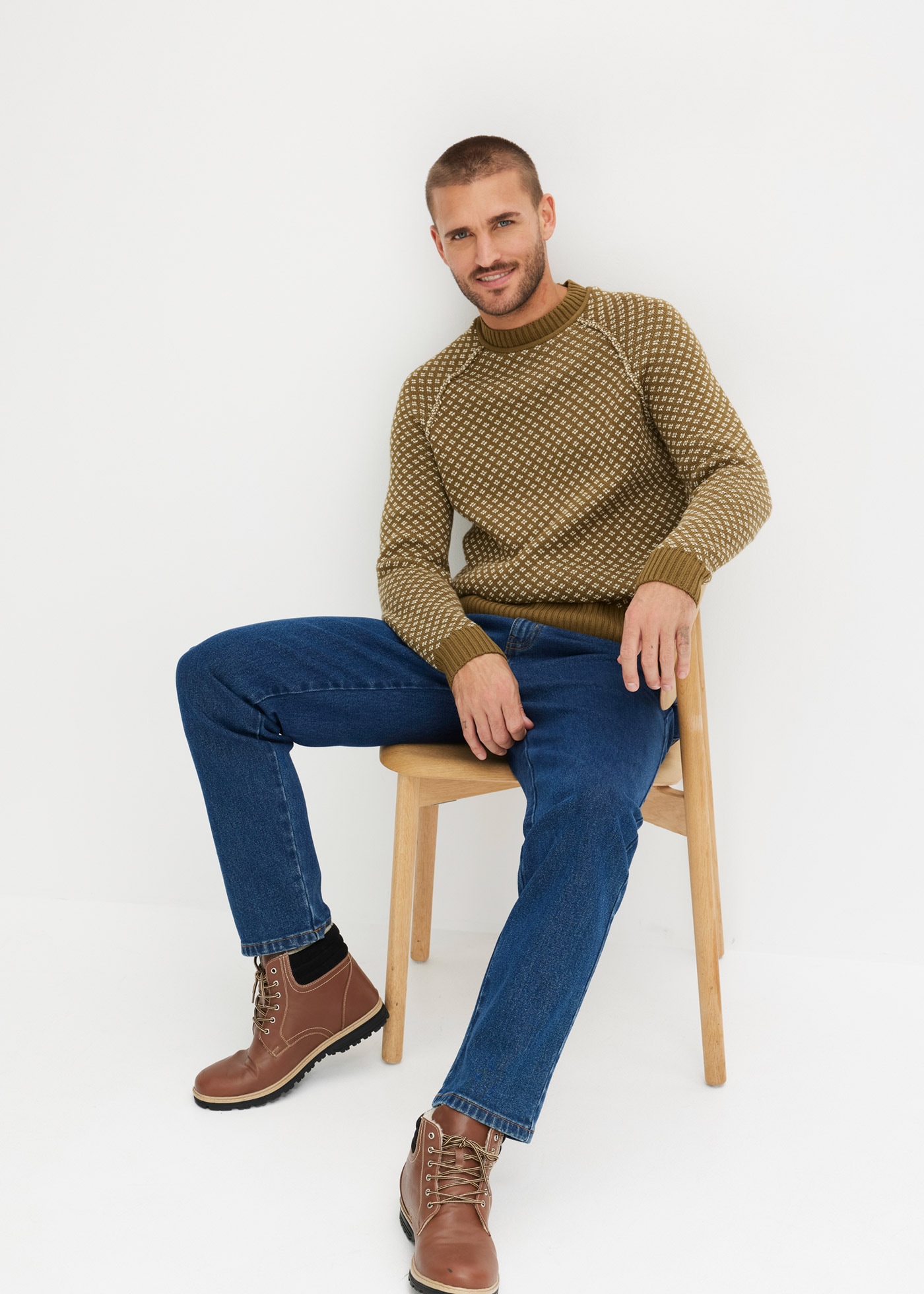 bonprix Jeans droit »Classic Fit Stretch-Jeans, Straight« coupe classique, en coton avec élasthanne