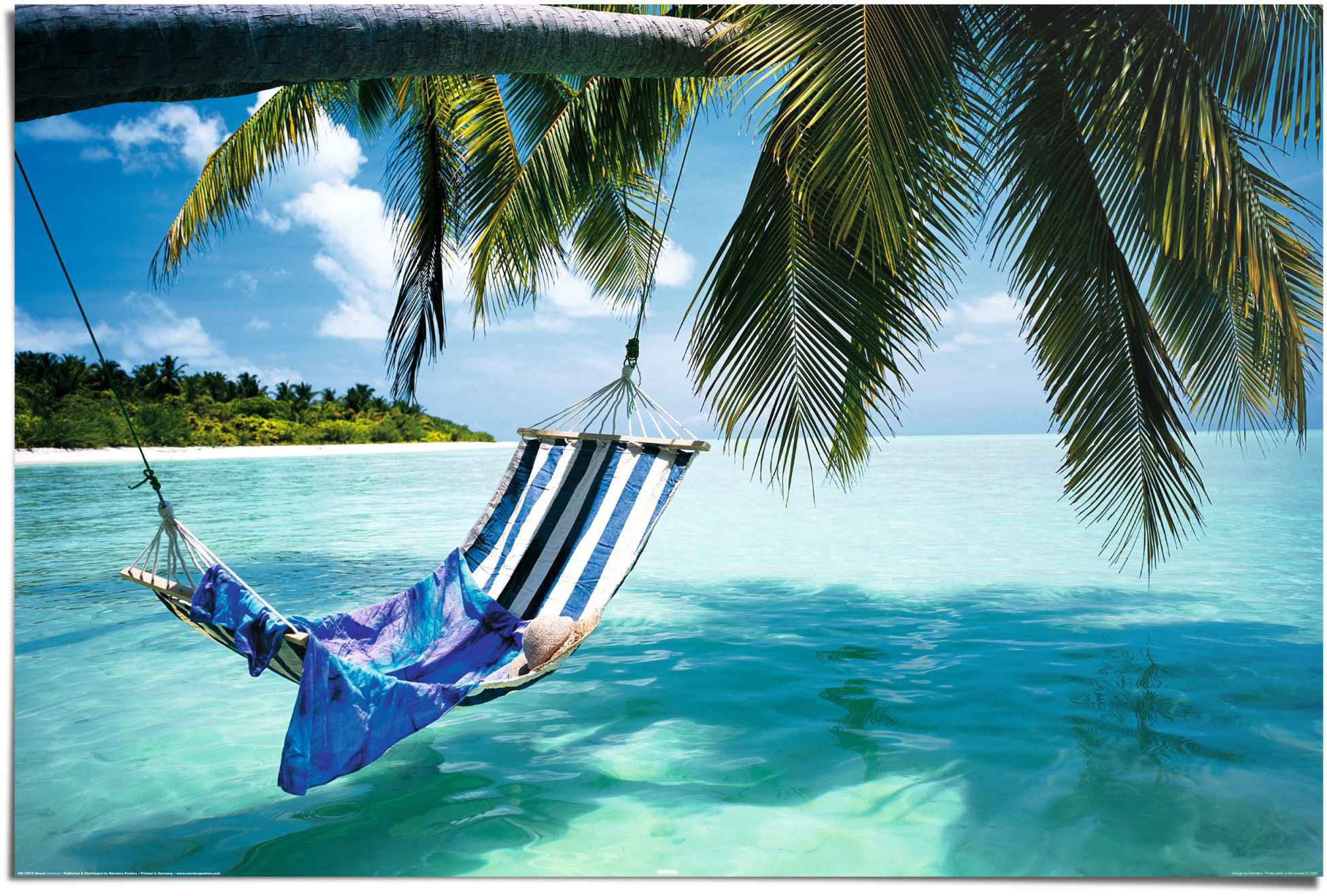 Image of Reinders Poster "Hängematte am Strand" 1 Stk. tlg.