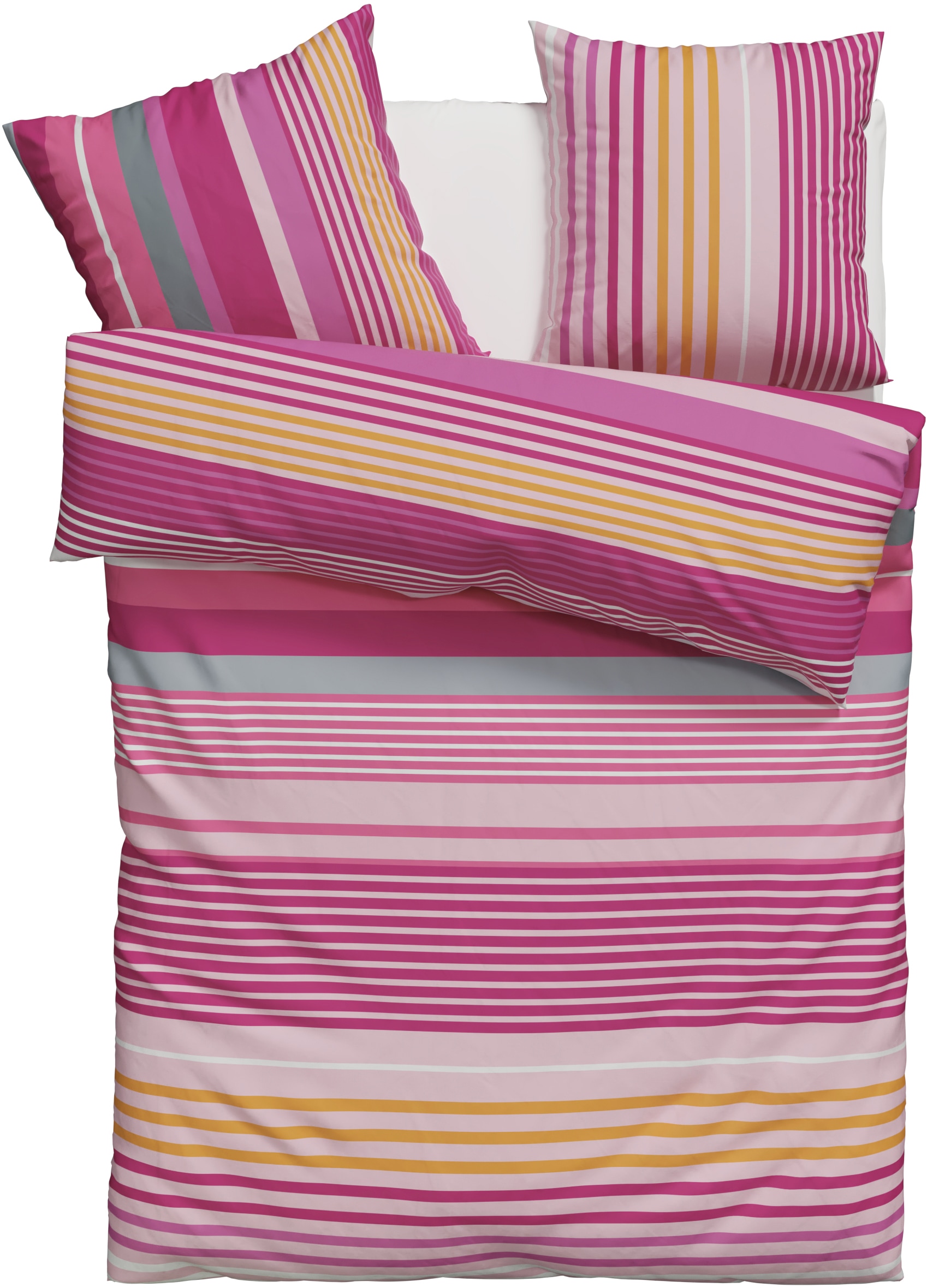 GOODproduct Linge de lit »Elvea« 2 cuis in Gr. 135x200 oder 155x220 cm, 100% Baumwolle, Streifen