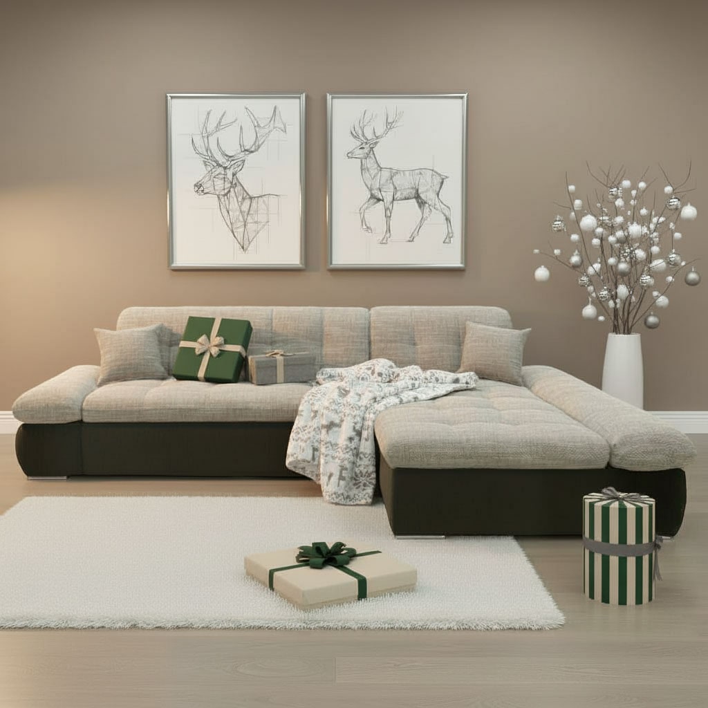 DOMO collection Canapé d'angle »PB Moric  wahlweise mit Bettfunktion + Armteilverstellung, L-Form« im XXL-Format, B/T/H:300/172/80 cm, feine Steppung