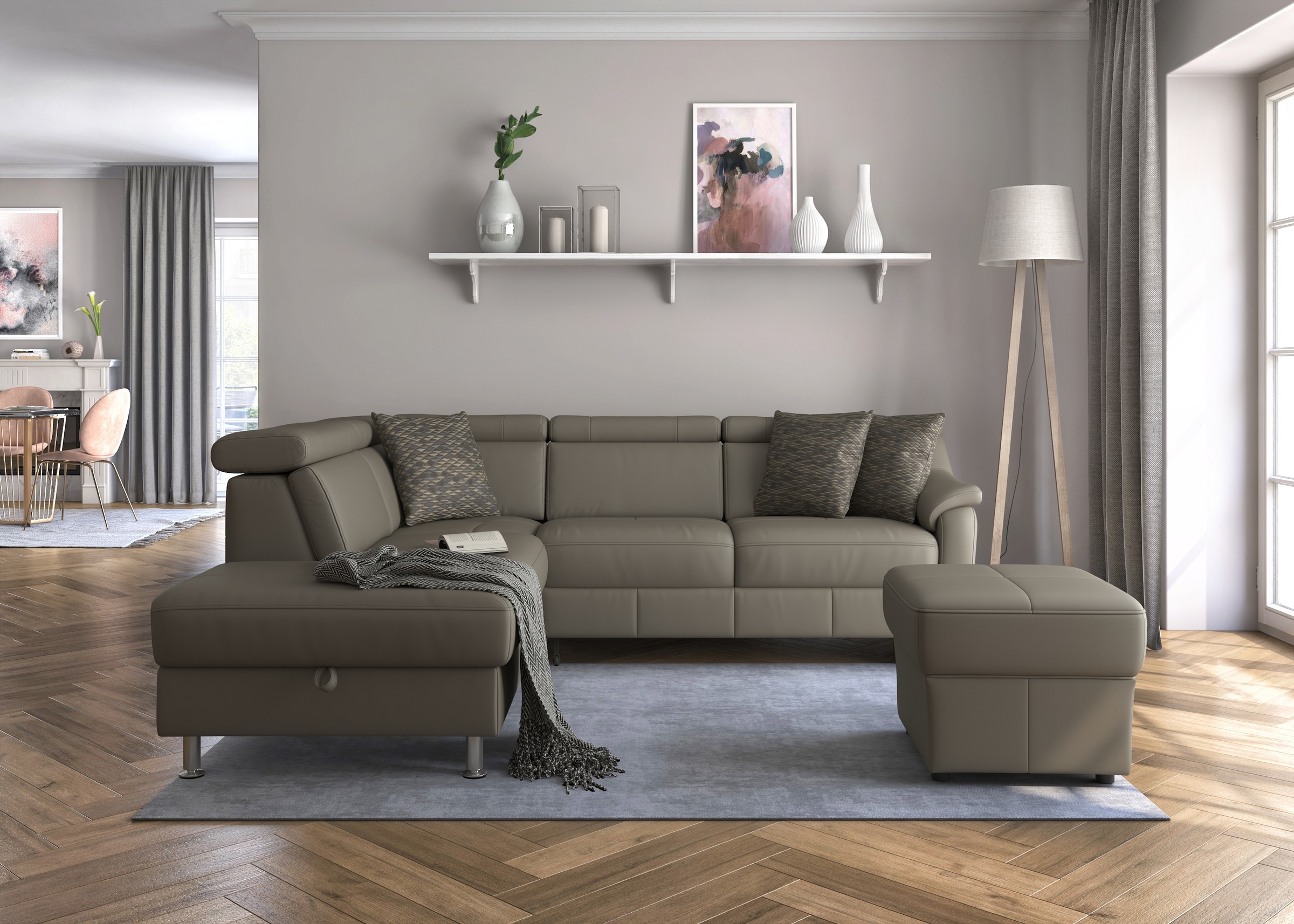 Image of sit&more Ecksofa "Freetown L-Form" inklusive Kopfteilverstellung und komfortablem Federkern