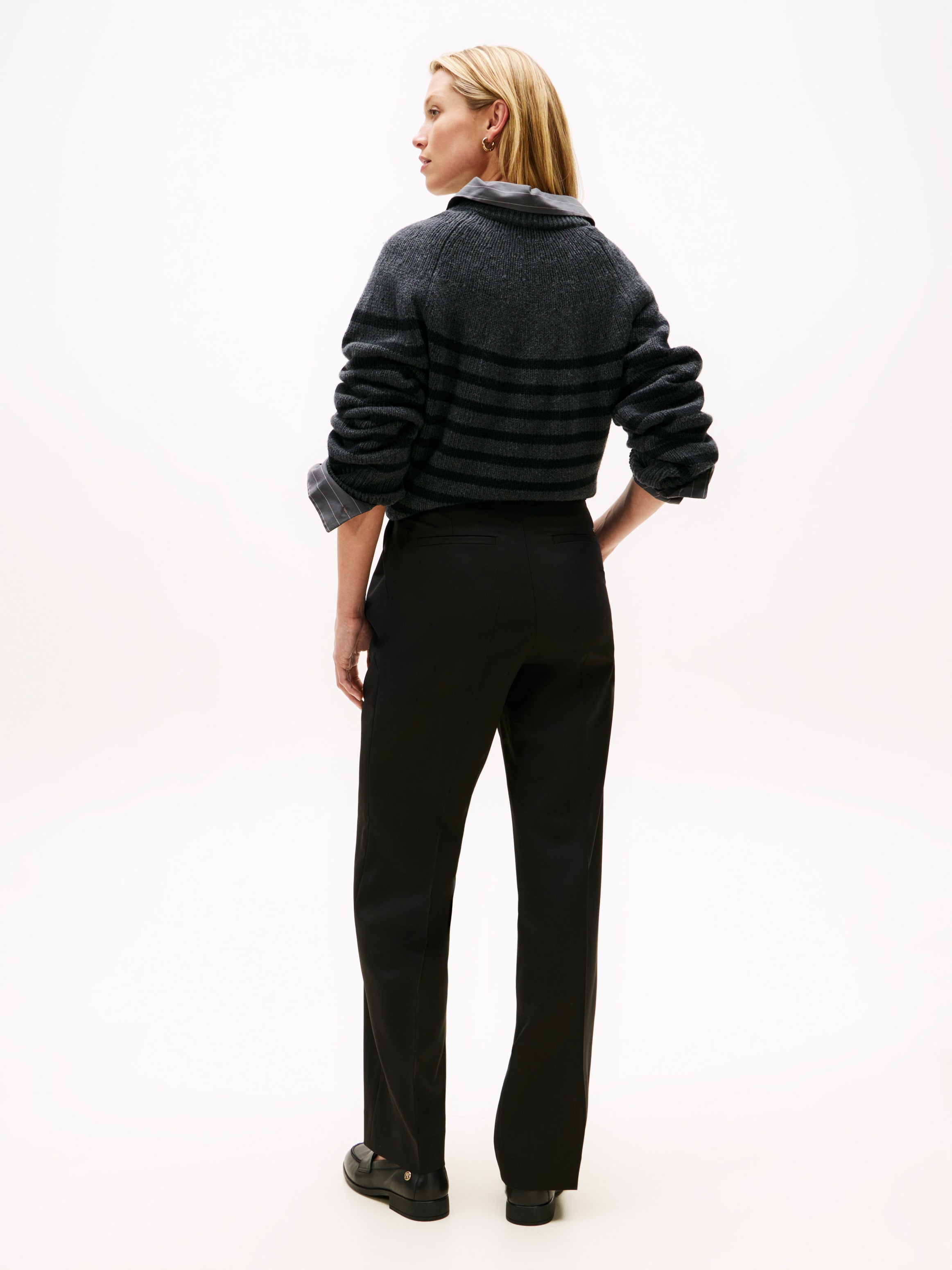 Tommy Hilfiger Pantalon de costume »TIMELESS WOOL RLXD STRT PANT«  mit Wolle