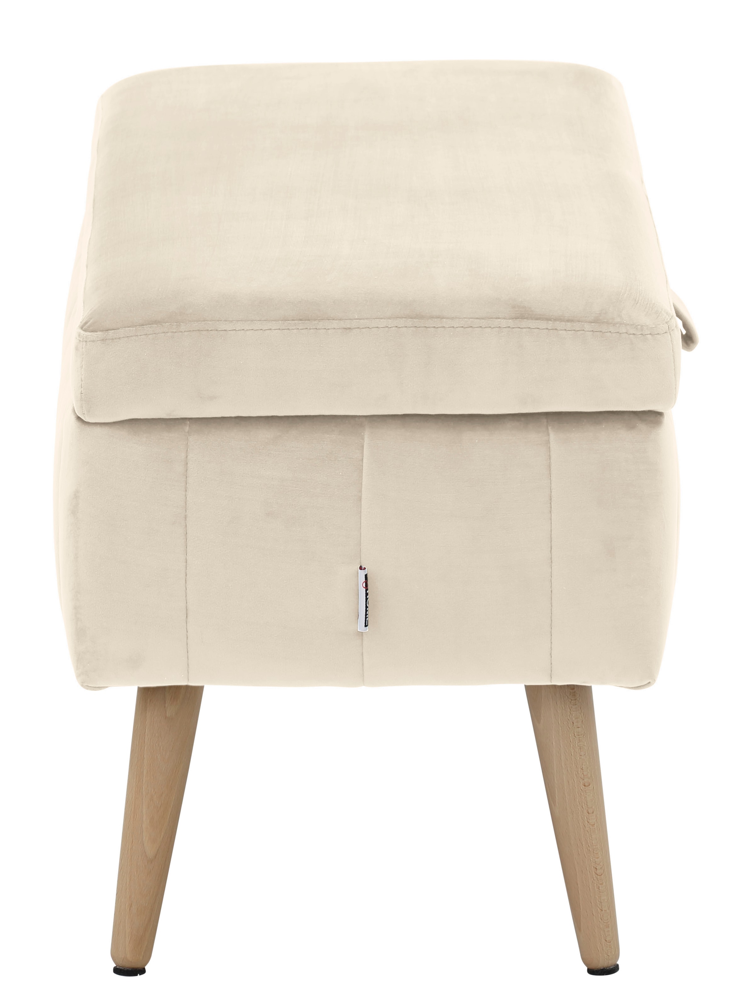 INOSIGN Truhenbank »AMIRA Sitzbank mit Stauraum, Masse B/T/H: 81/36/43 cm«, mit Staufach, in 3 Bezugsqualitäten mit feiner Steppung