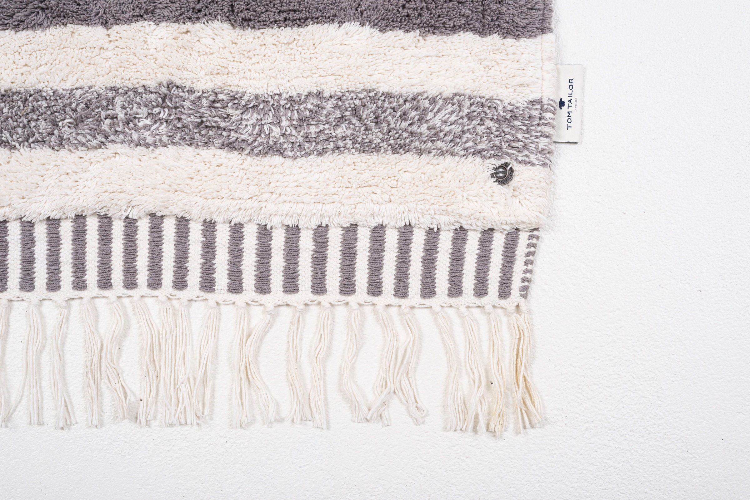 TOM TAILOR HOME Badematte »Ethno Bath«, fussbodenheizungsgeeignet, Badteppich, Berber Look, mit Fransen, reine Baumwolle