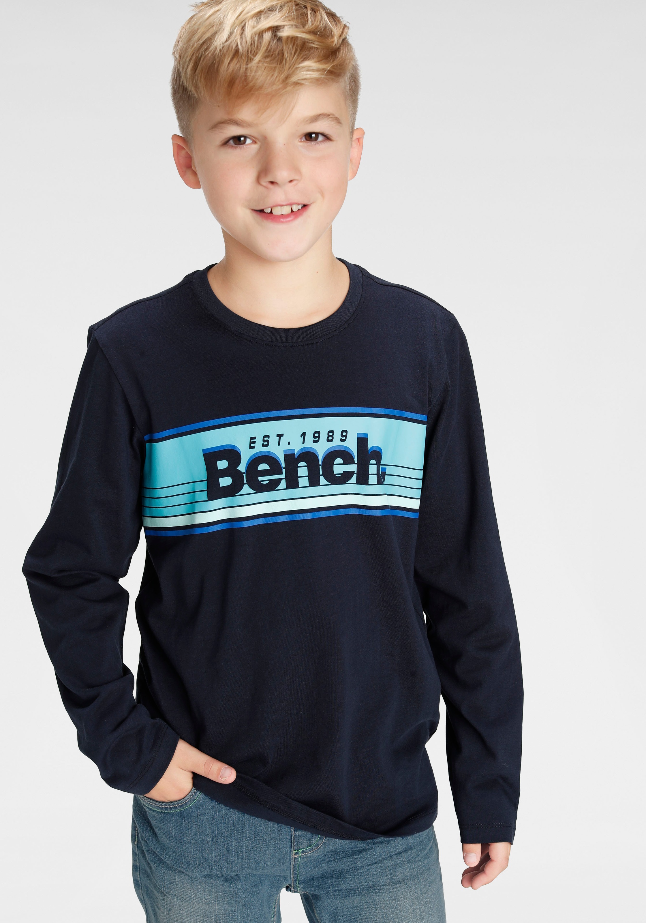 Bench. Langarmshirt, mit modischem Logodruck kaufen