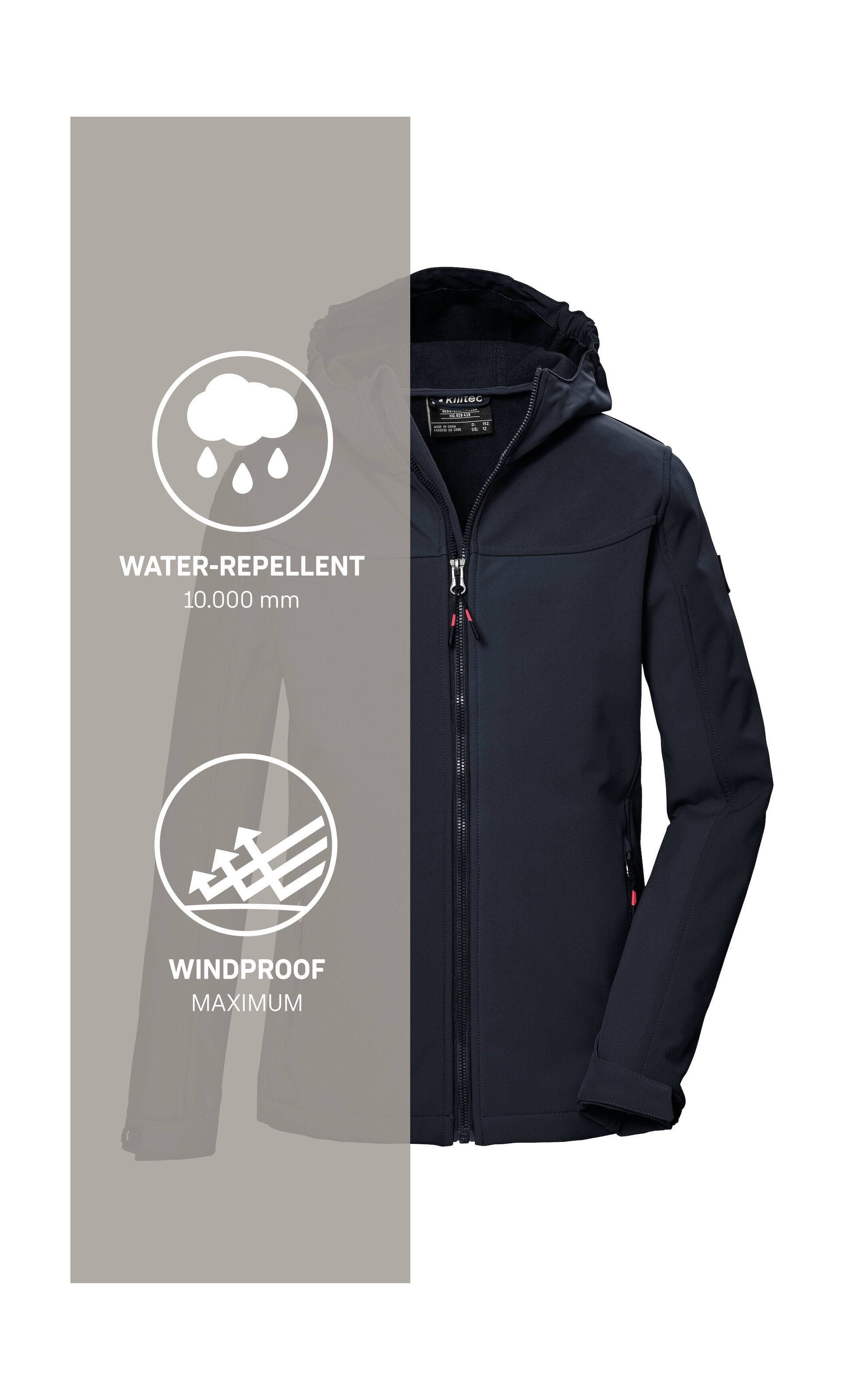Killtec Softshelljacke »KOS 145 GRLS SFTSHLL JCKT« Wind- und wasserabweisende Mädchenjacke, atmungsaktiver Mesh-Einsatz