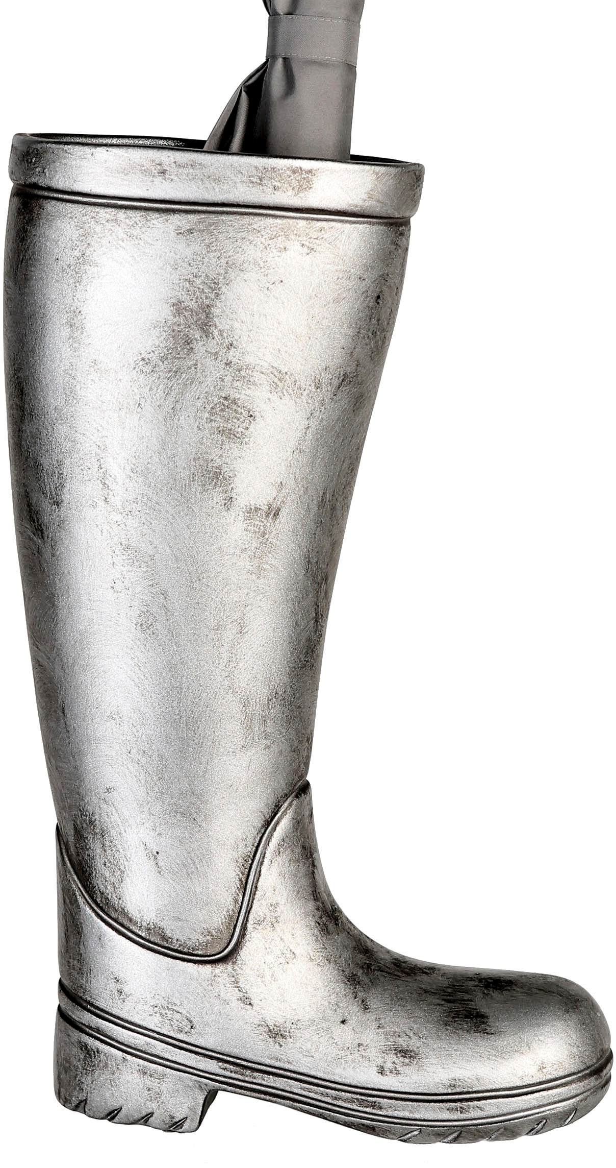 Image of Casablanca by Gilde Schirmständer "Regenschirmständer Stiefel, silber" für Regenschirme, Höhe 45 cm, Gummistiefel-Form, aus Keramik