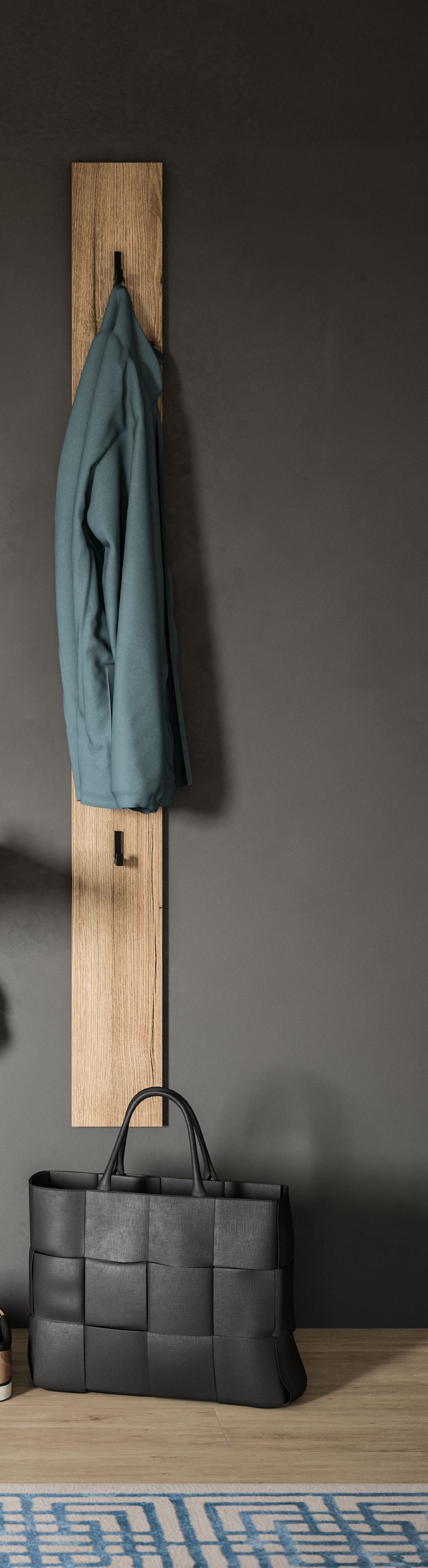 INOSIGN Garderobenpaneel 1 Stk. tlg. Oran, Evoke Oak, Garderobenpaneel mit drei Haken, Flurgarderobe