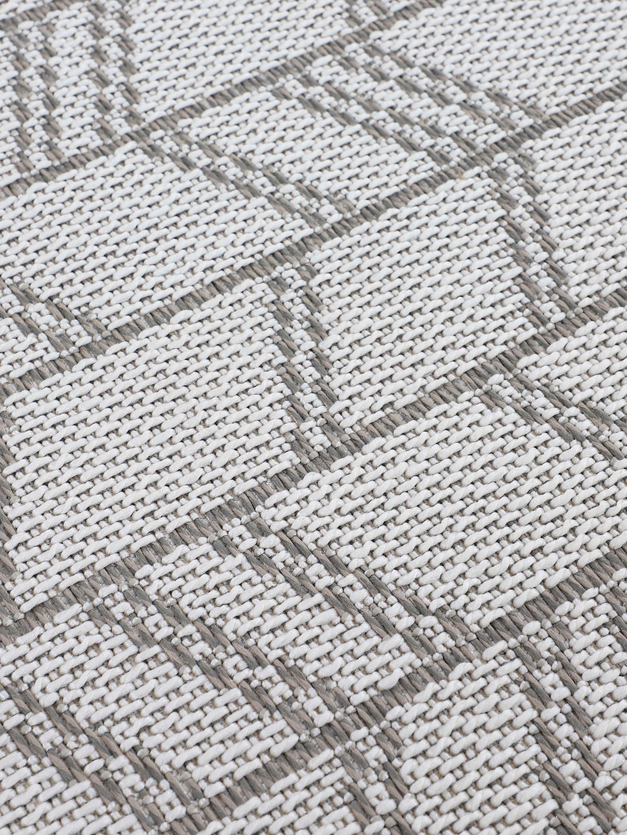 carpetfine Teppich »Boho 102 ,   auch als Läufer erhältlich« rechteckig 4 mm Höhe robustes Flachgewebe, Sisal Optik, UV-beständig, In- und Outdoor