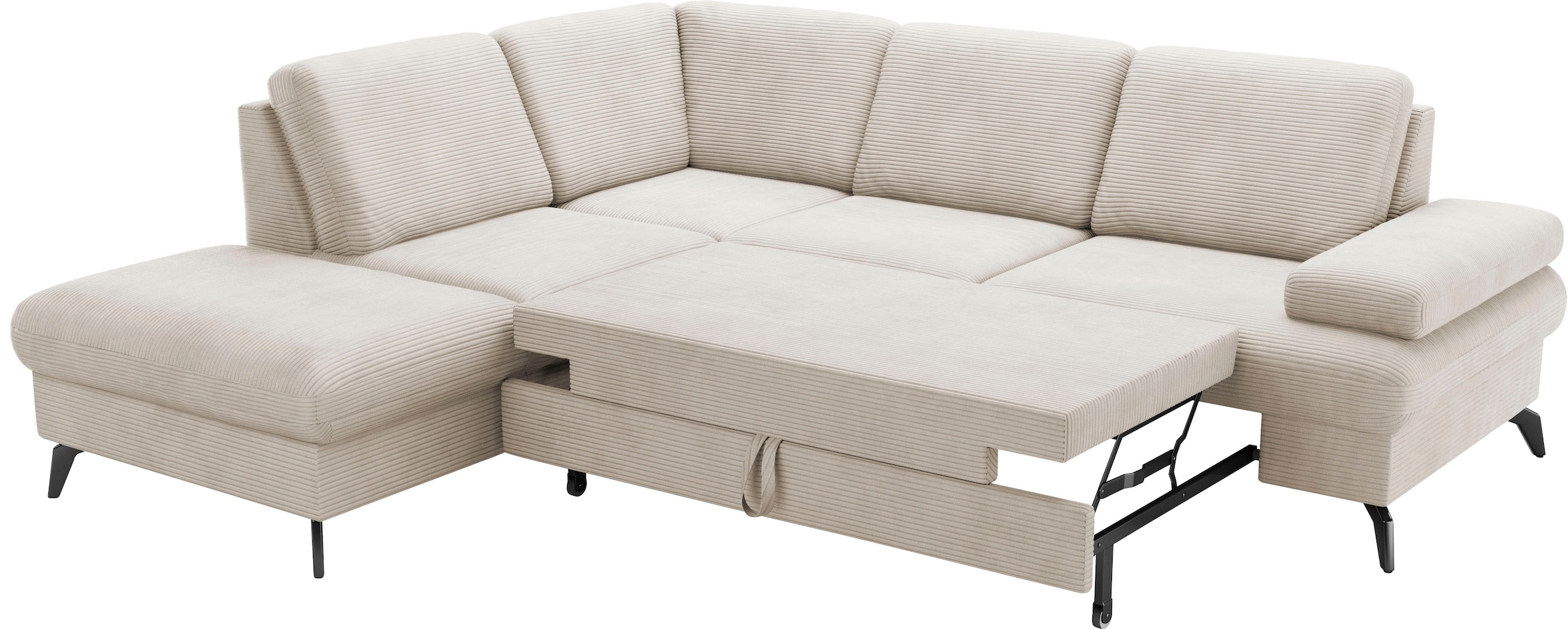 sit&more Ecksofa »Morris Jubi L-Form«, inkl. Armteilfunktion und 1 Zierkissen, wahlweise mit Bettfunktion