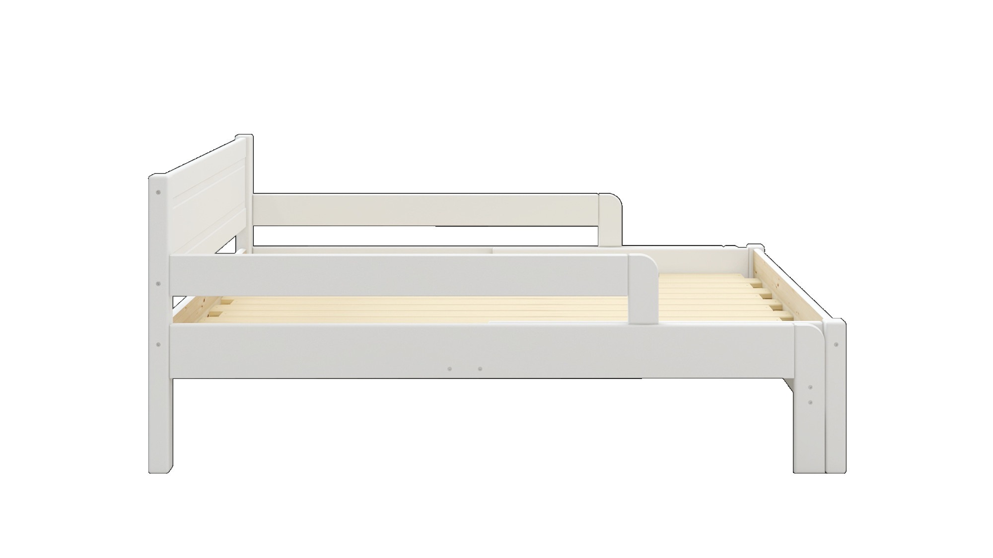 OTTO home Kinderbett »Hero, Bett, Massivholzbett, ausziehbar von 140 bis 200 cm«, aus massiver Kiefer, inklusive Lattenrost, Kassettenoptik, FSC®