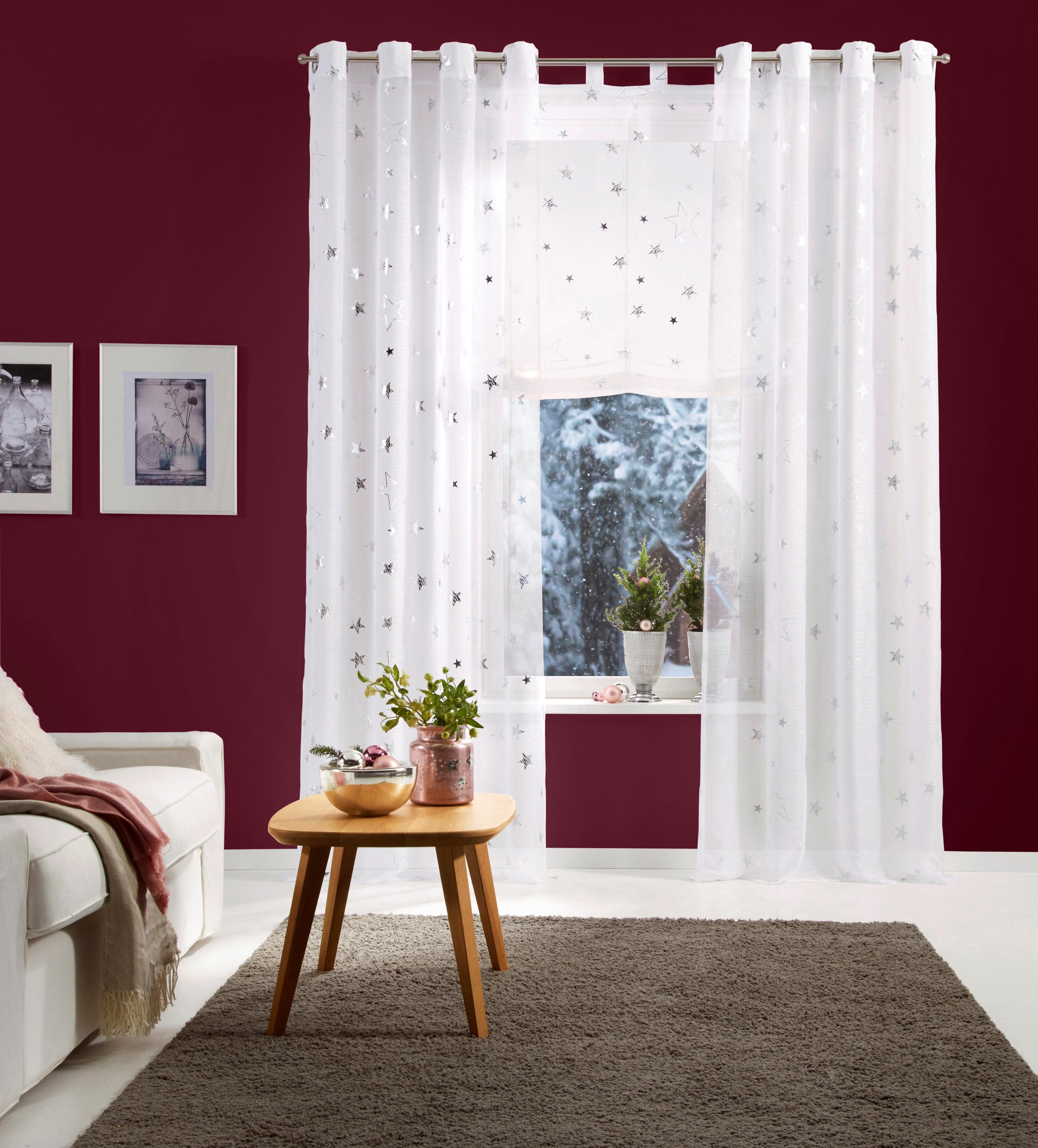 Image of my home Raffrollo »Sterne«, mit Schlaufen, Weihnachtsgardinen bei Ackermann Versand Schweiz